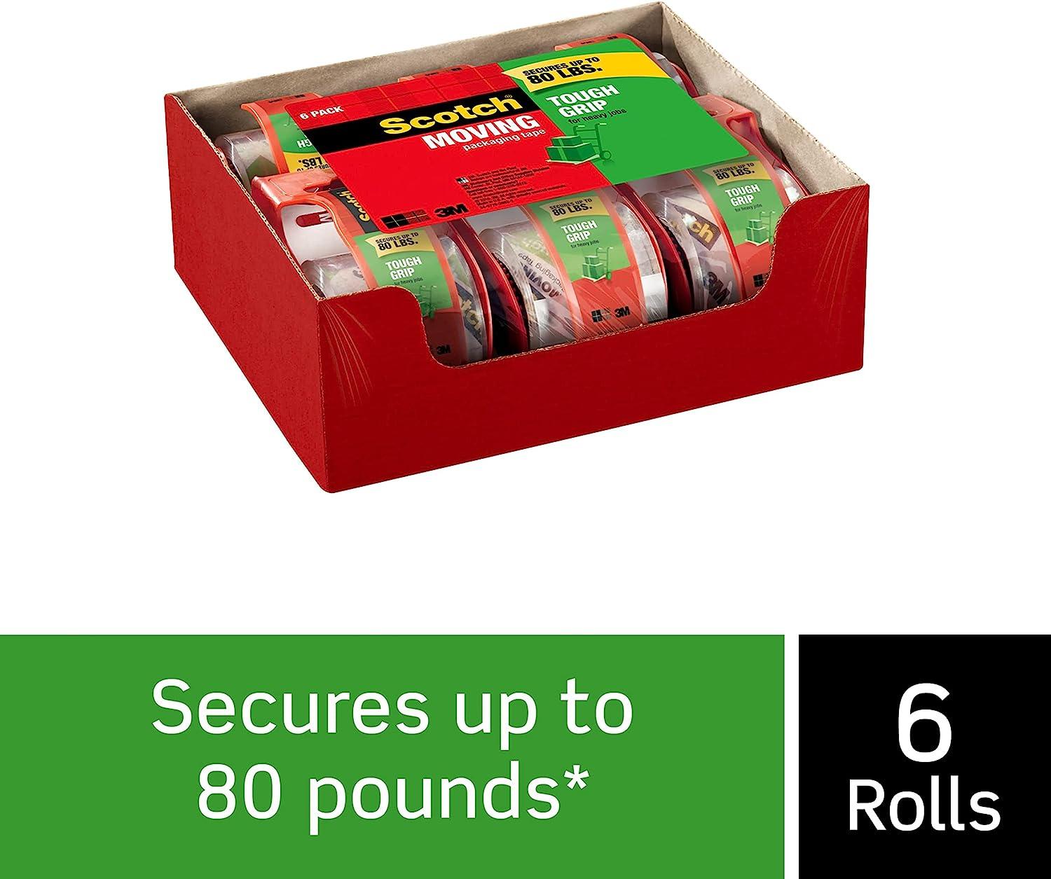 3M Scotch Super Strength Sure Start/Packaging Tape - 6 rolls, 22.2 yds each