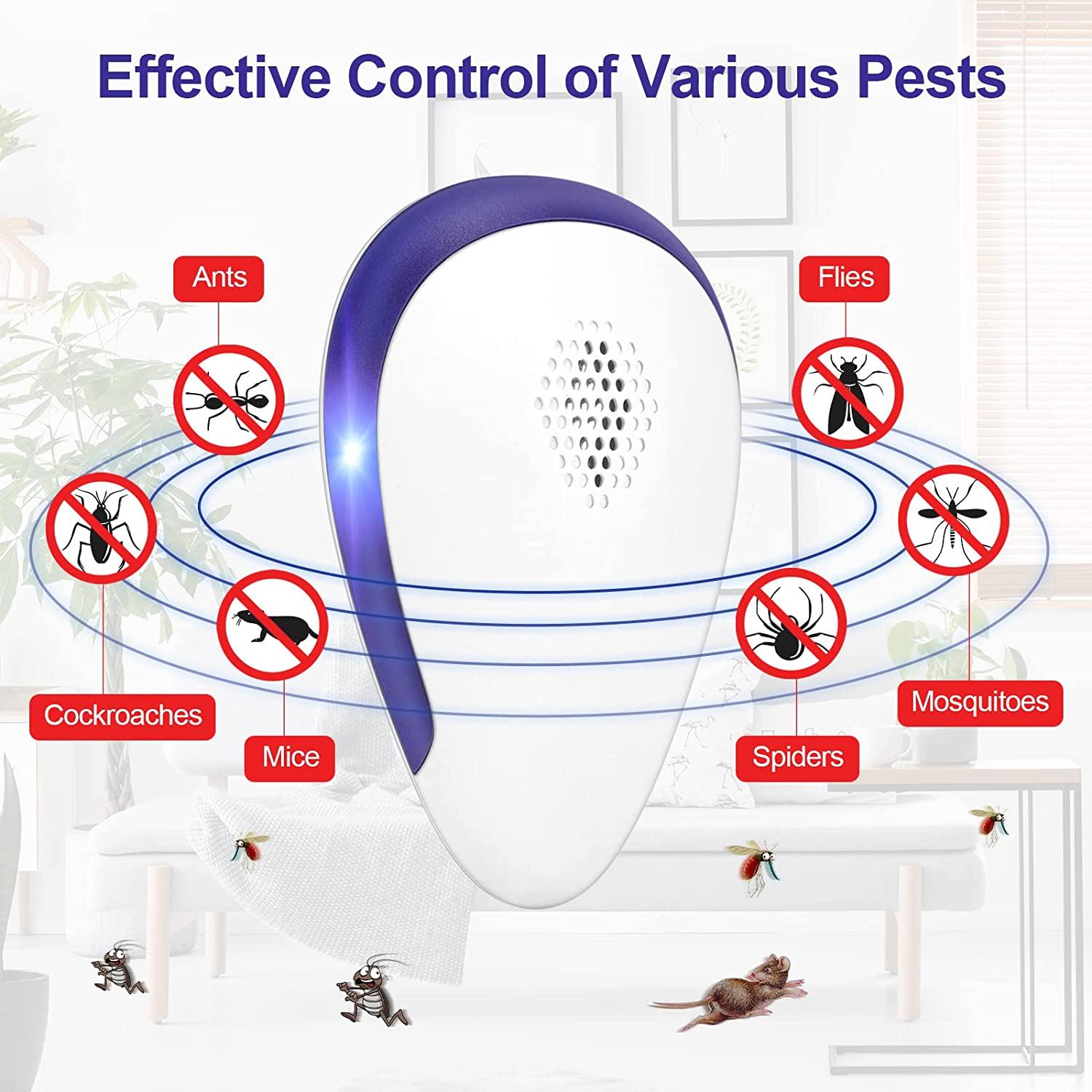 Pest Repellent Ultrasonic Plug in, Electronic Pest Repeller 6 Packs