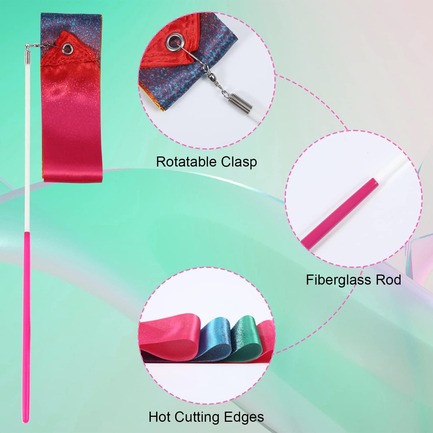 SAVITA 4pcs Dance Ribbon, 39.4 Inch Gymnastics Ribbon Streamers with