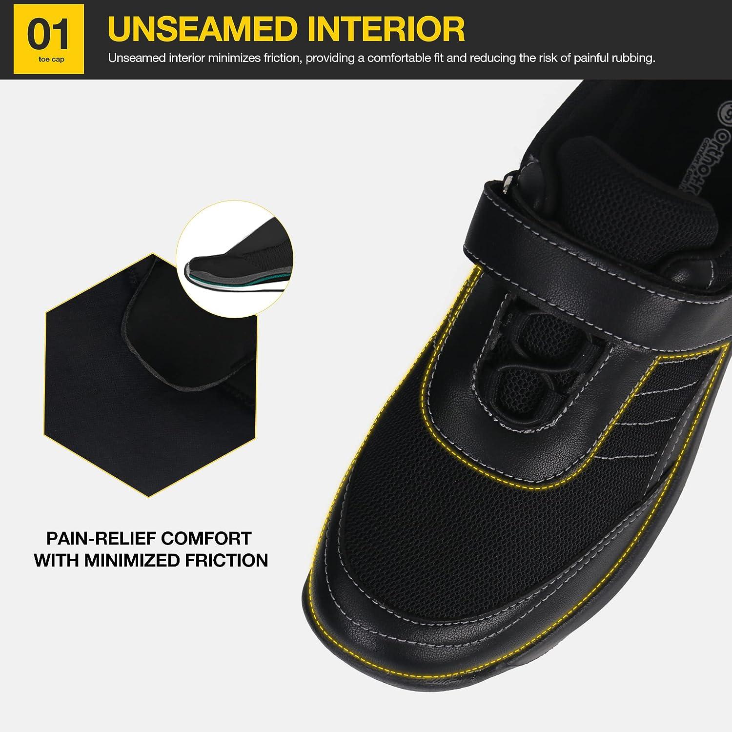 Ortho+rest Women Pain Relief Walking Shoes for Sensitive and Bunions Feet 9 Black