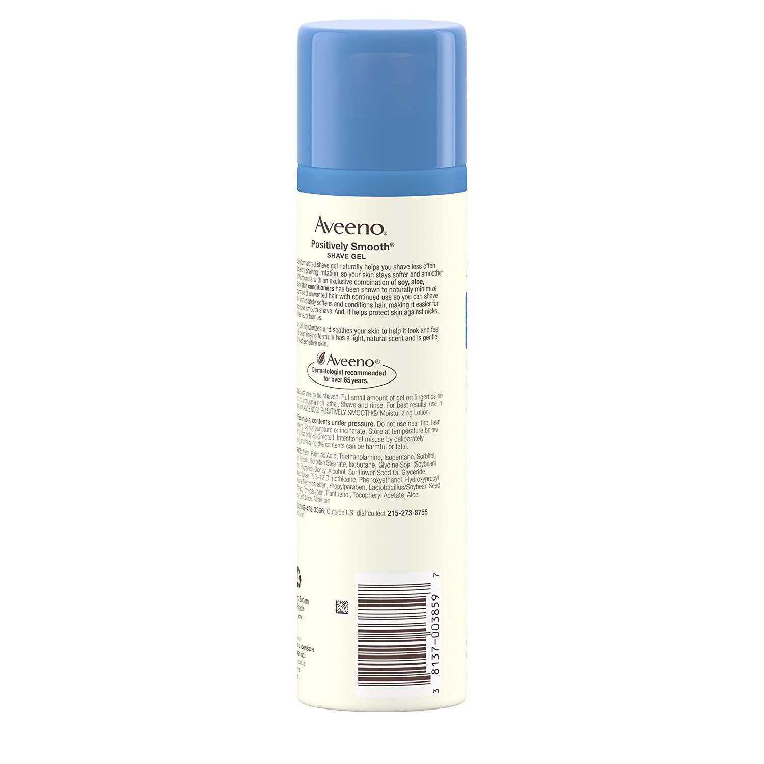 Aveeno Positively Smooth Moisturizing Shave Gel with Soy, Aloe, and