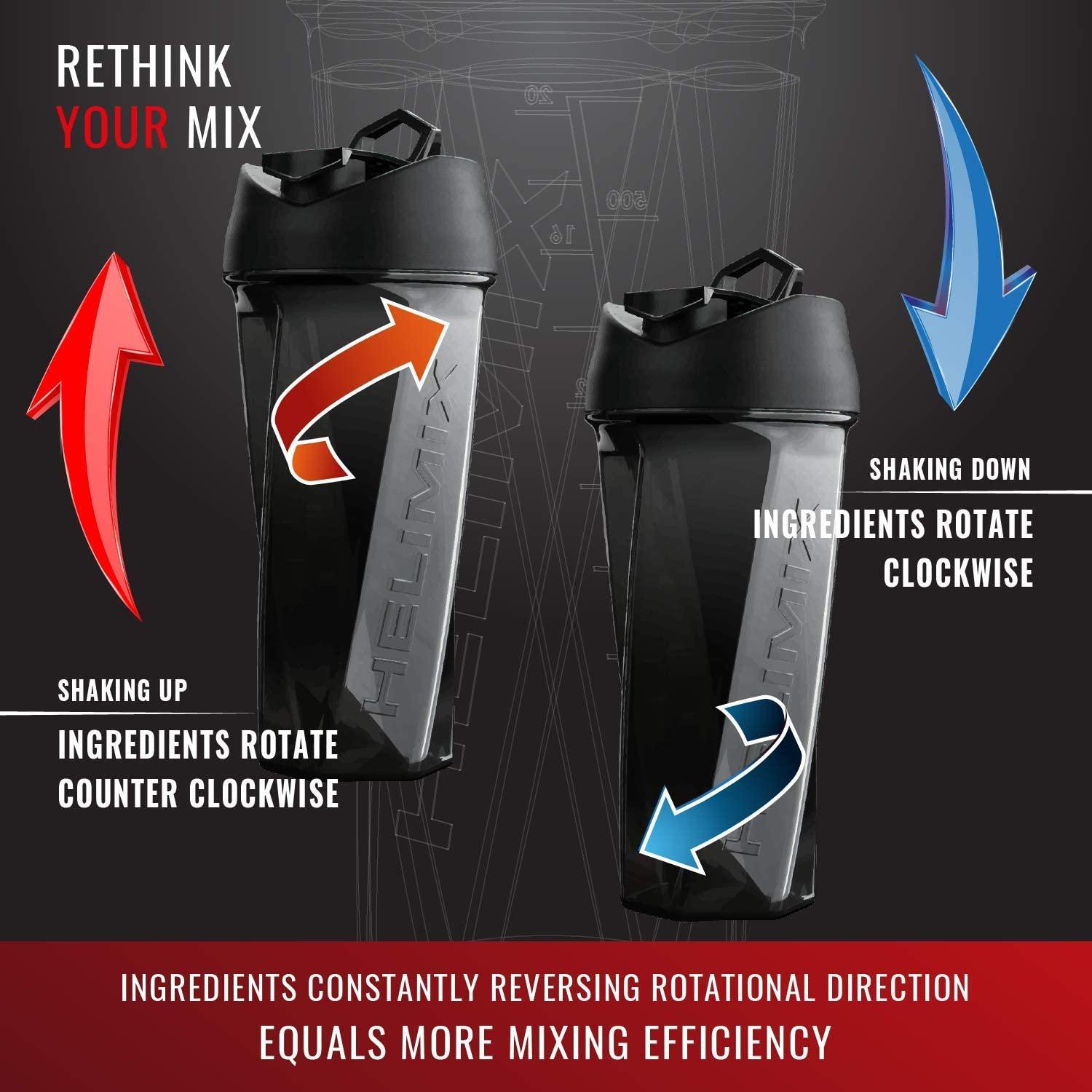 Review Analysis + Pros/Cons - Helimix Vortex Blender Shaker Bottle 28oz No  Blending Ball or Whisk Needed Best Portable Pre Workout Whey Protein Drink  Shaker Cup Mixes Cocktails Smoothies and Shakes Dishwasher