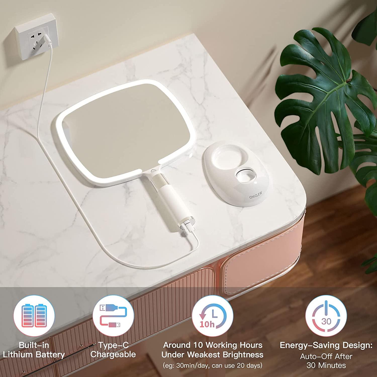 CHICLEW® Makeup Mirror with Lights, 1X/10X Magnifying Mirror with 60