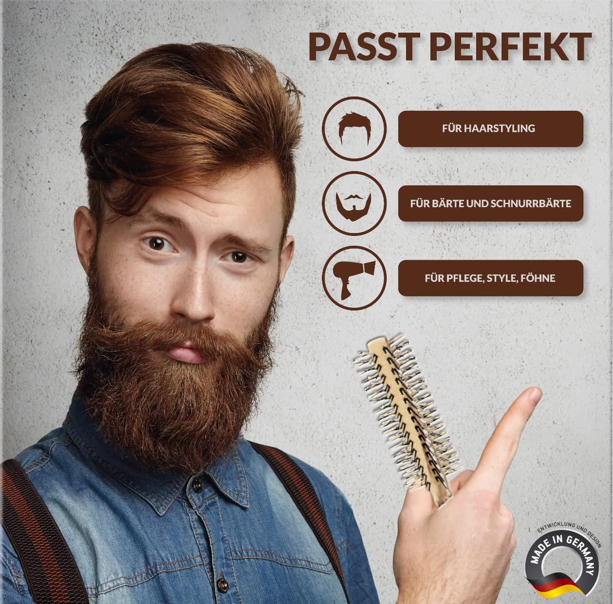 Hairlich Round Brush for Men Beard Hair Dryer Brush