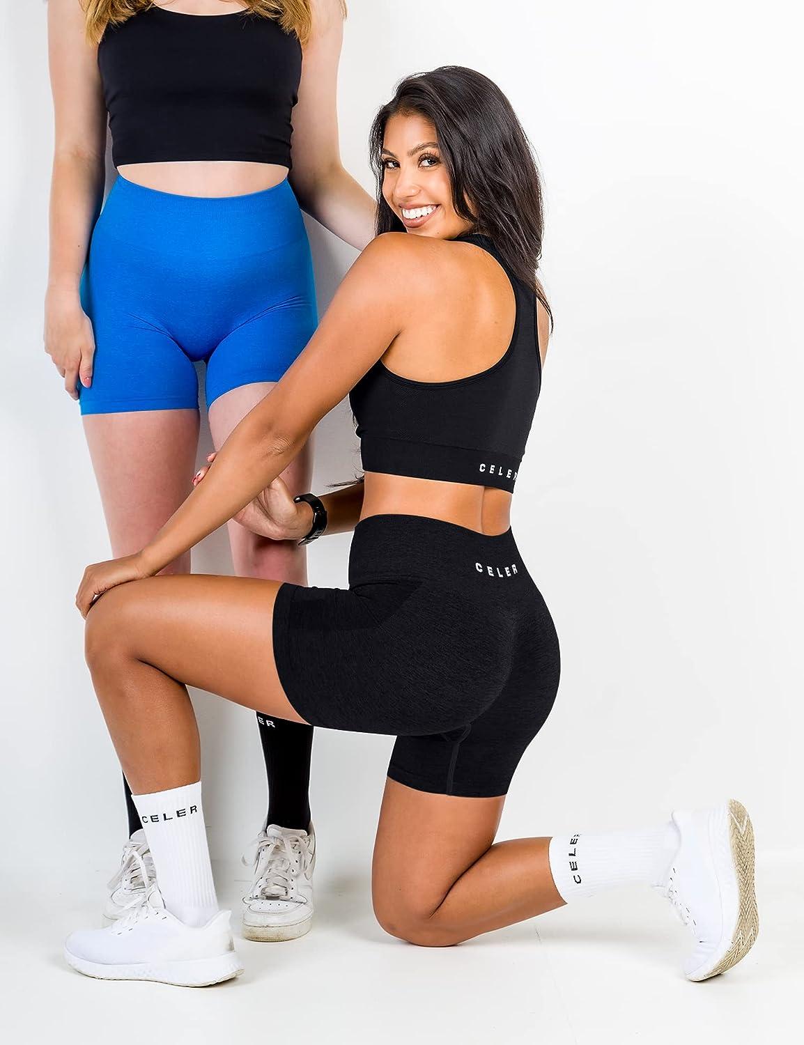 CELER Womens Workout Shorts Chemistry Seamless Scrunch Butt Gym