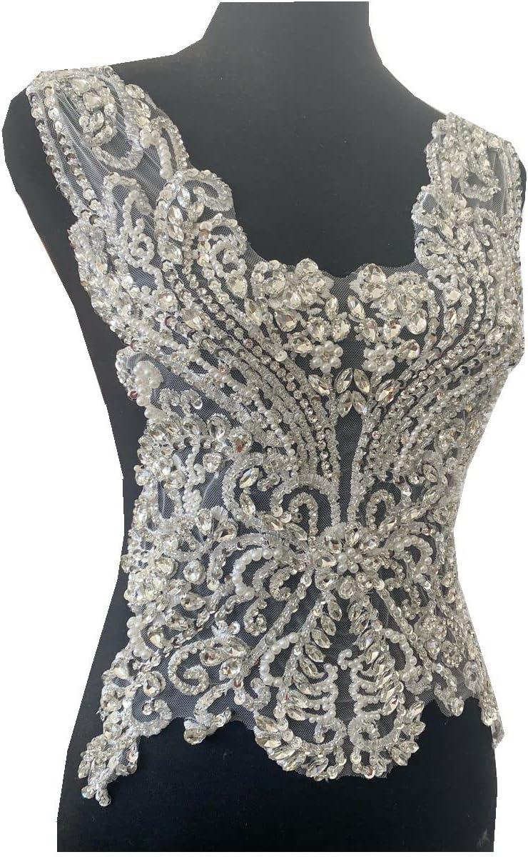 Handmade White Rhinestone Lace Bodice Applique Trim for Dress - 16 Colors,  Beads & Sequins Sew-On Patches | Buy Now with Express International  Delivery | GoSupps.com
