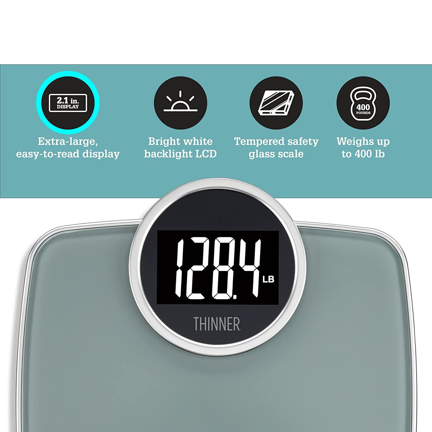 Thinner by Conair Bathroom Scale for Body Weight, Extra-Large Analog Scale  Measures Weight Up to 330 Lbs in Black Analog - Black 39.99 - Quarter Price