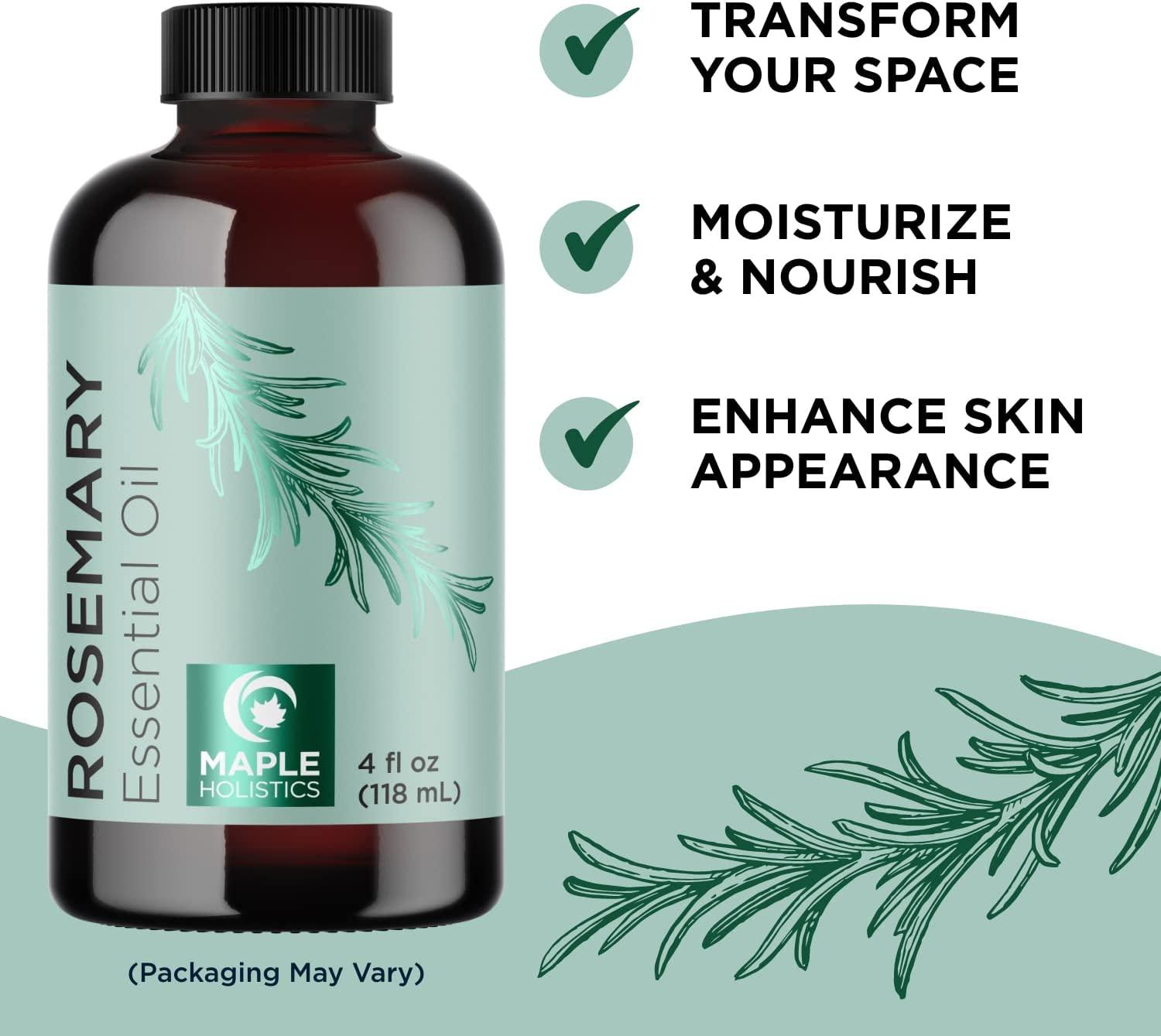 Pure Rosemary Essential Oil with Dropper Undiluted Rosemary Oil for