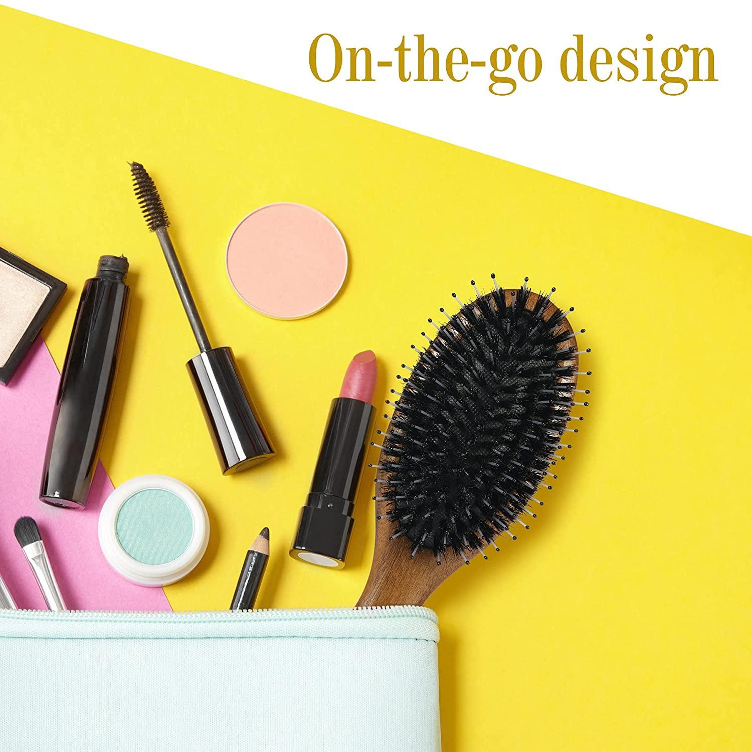 GAINWELL Small Hair Brush Boar Bristle Hairbrush for Detangling