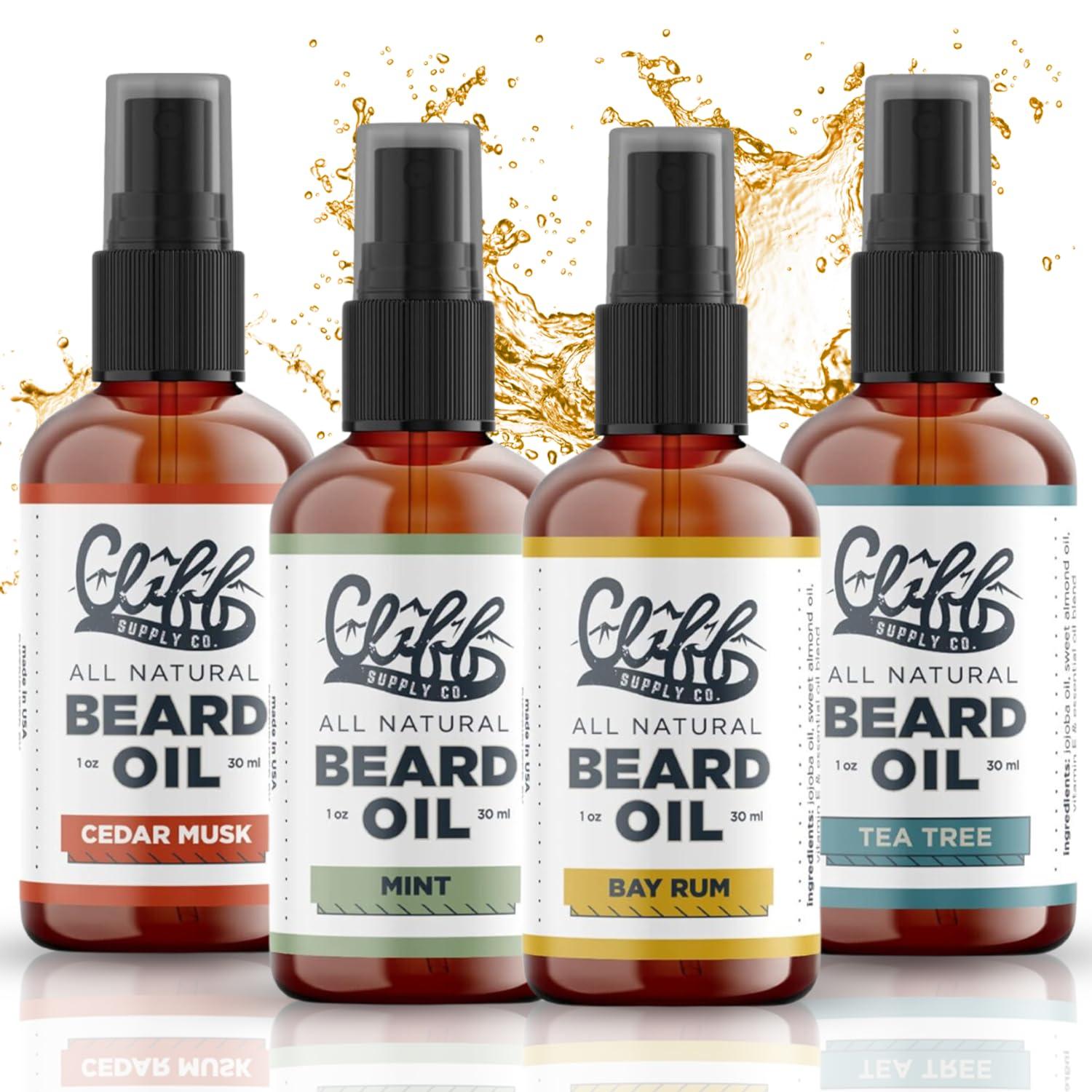 All Natural Beard Oil for Men | Organic Hydrating & Softening Beard Care |  Jojoba & Almond Oil | Vitamin E | TSA Friendly | Cedar Musk