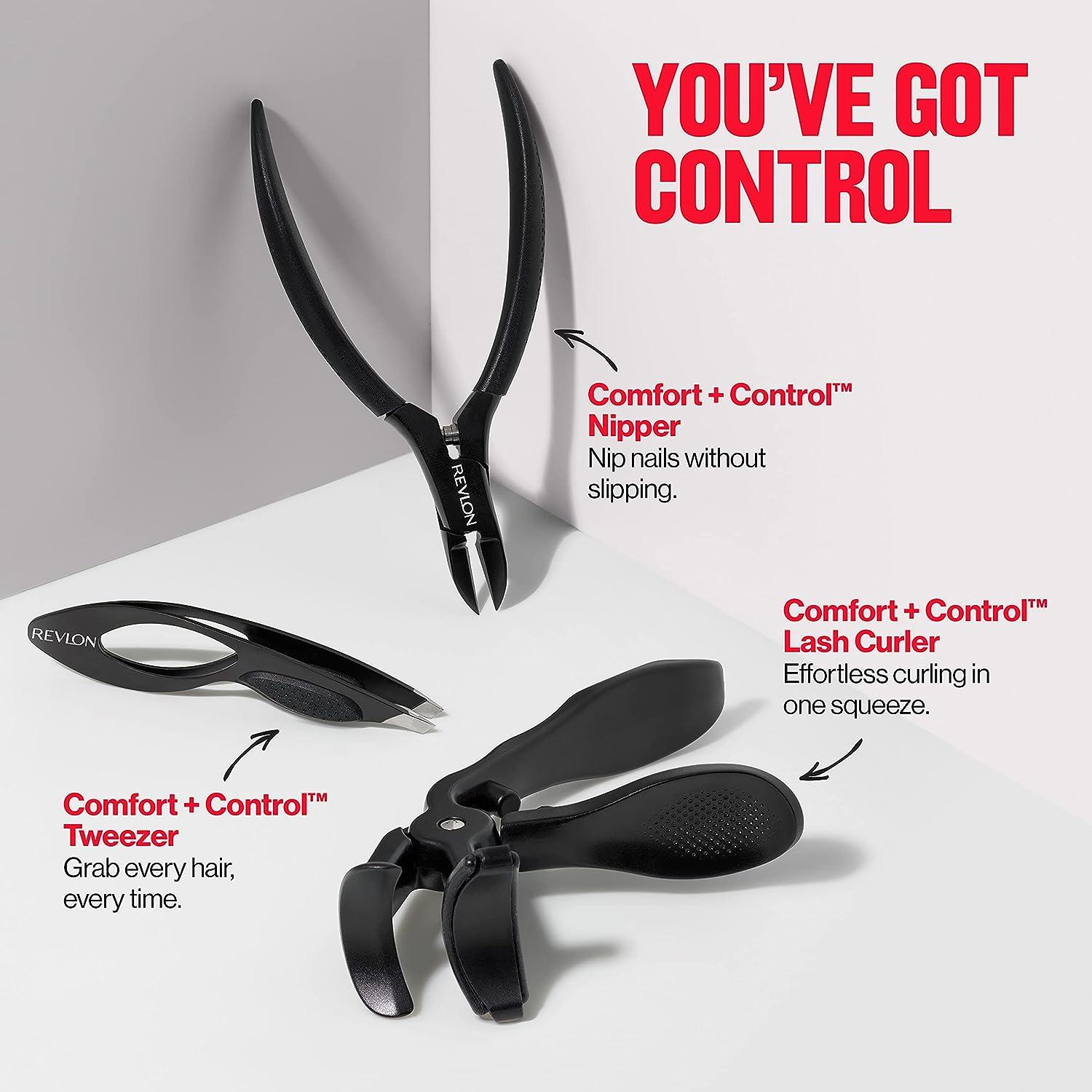 Revlon Comfort and Control Eyelash Curler, Easy to Use with Storage for  Refill Pads