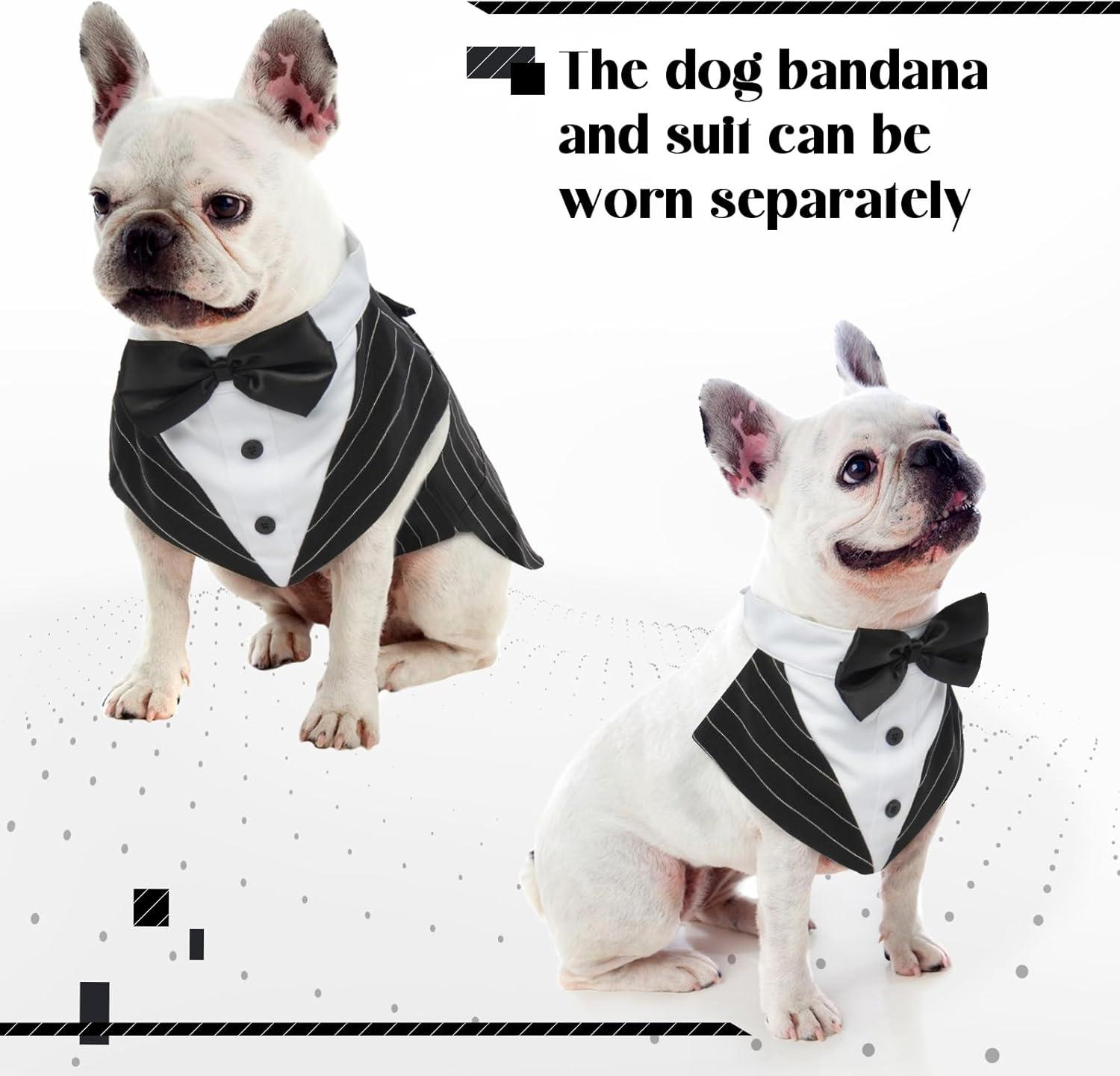 Dog Tuxedo Outfit for Weddings | Stylish Smoking Suit for Small to XXL Dogs 