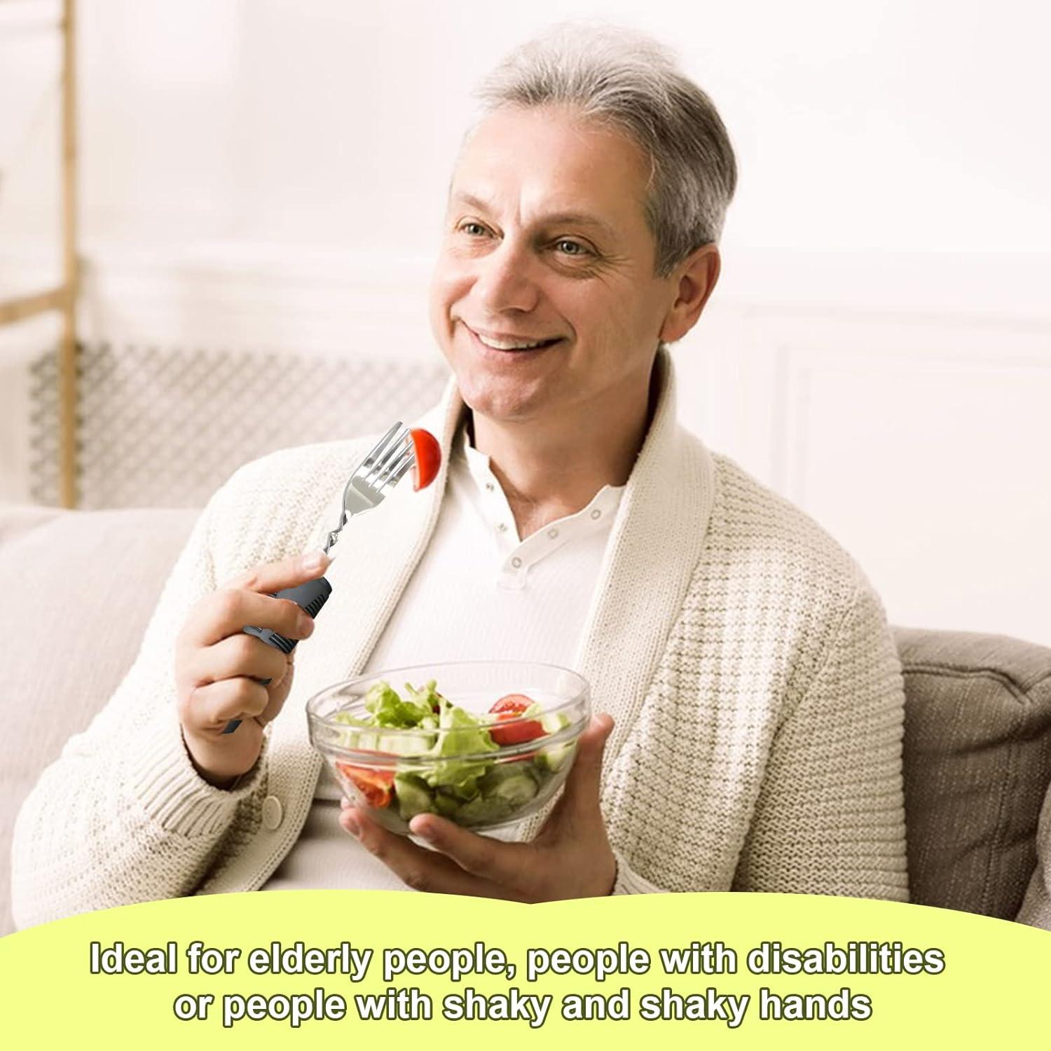 Omevett Bendable Cutlery for Disabled Hands Set of 4 Easy Grip