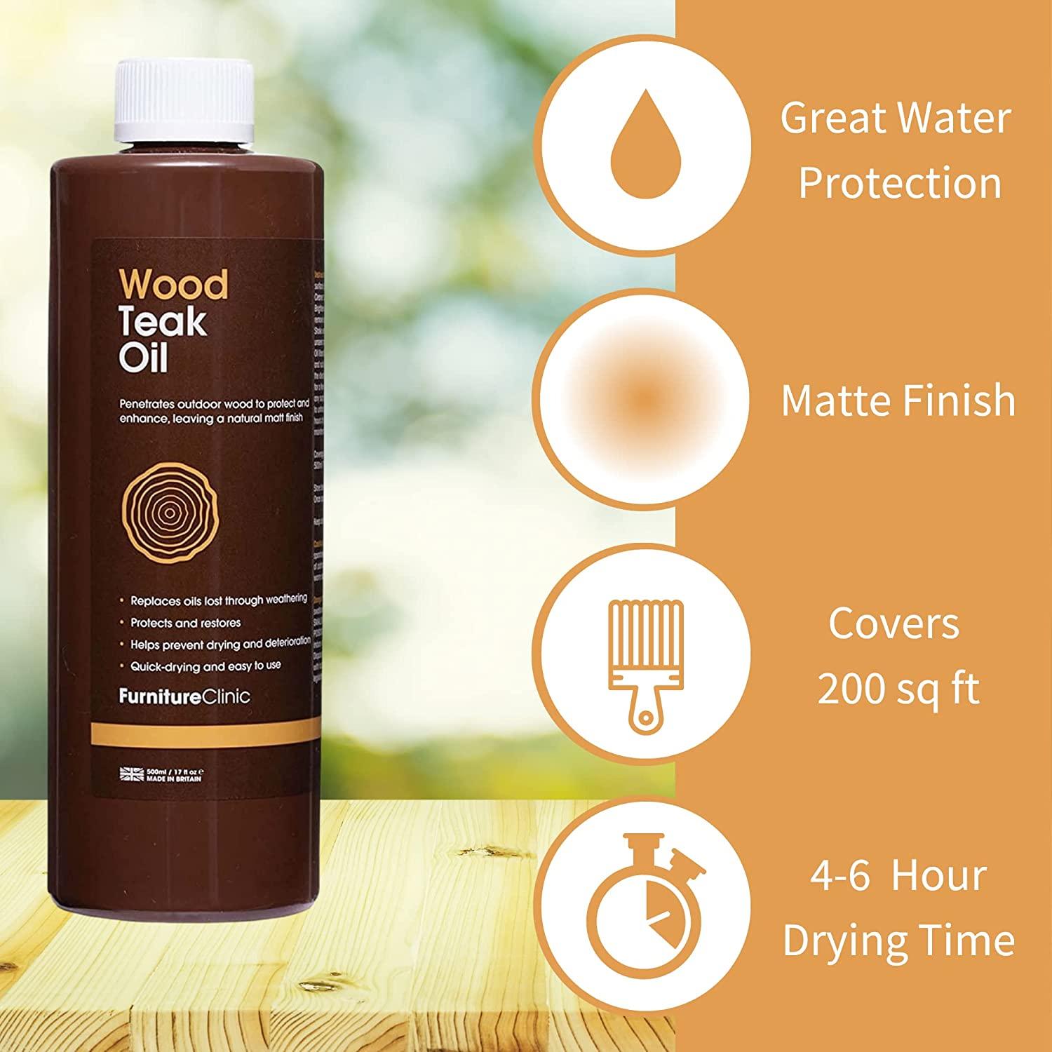 Furniture Clinic Teak Oil | Wood Oil Protects & Cleans Outdoor & Indoor
