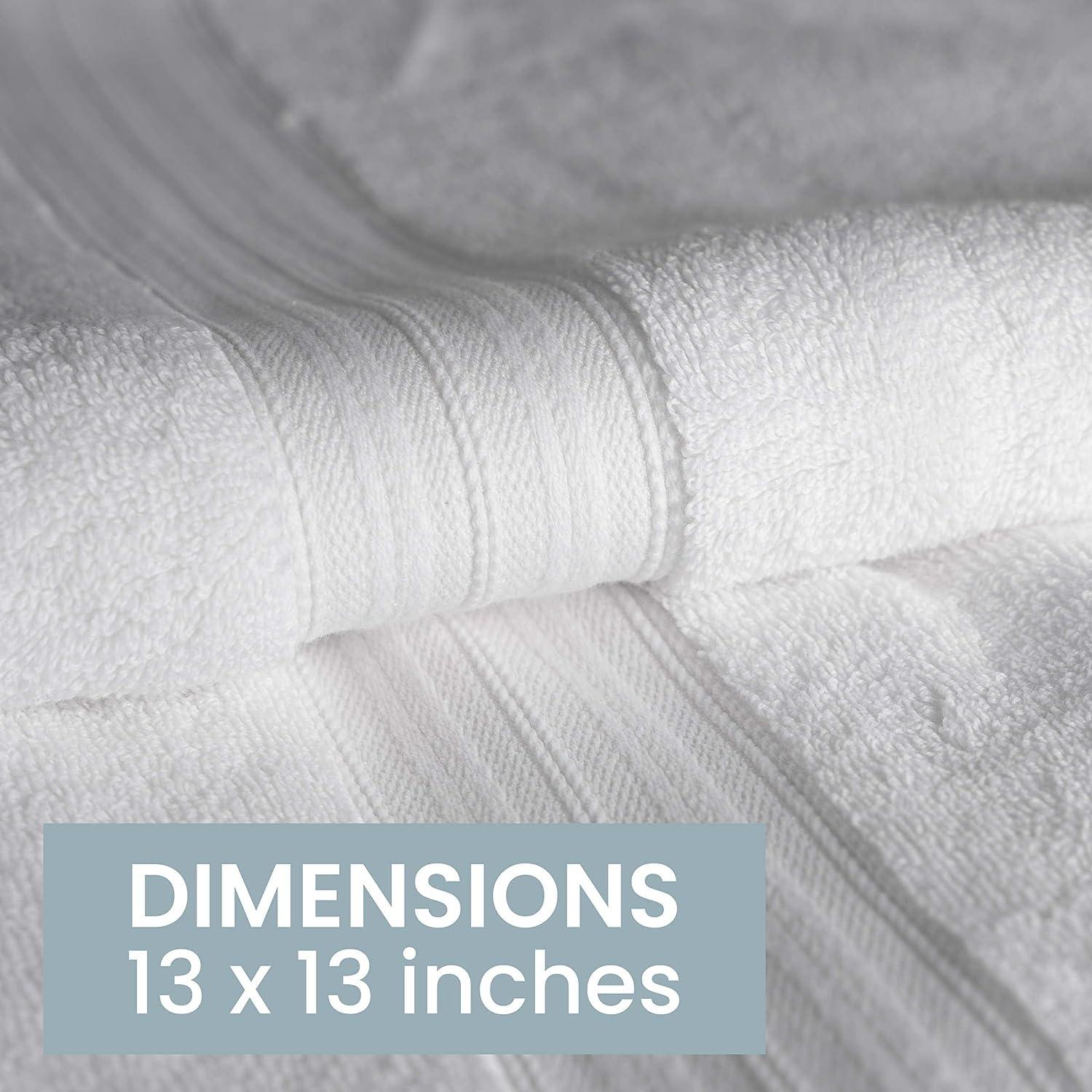 Bennett and Shea 12-Piece Luxury Washcloths, Odor Resistant, 13 x 13 Premium Bath Towels for Bathroom, Highly Absorbent and Quick Dry Bath Towels