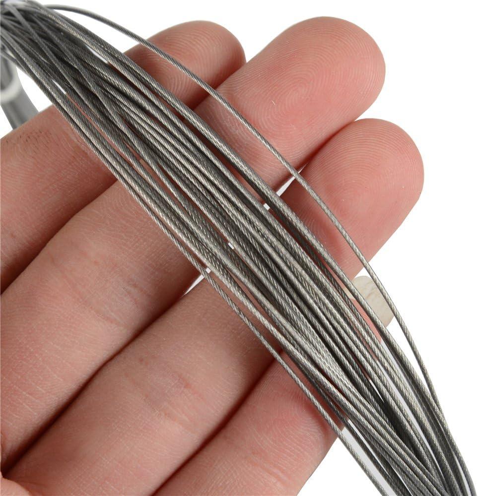 LOTITONG 50m 70lb Test Fishing Steel Wire 7x7 Strands, 0.8mm Trace