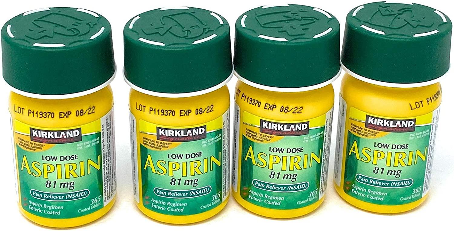 KIRKLAND SIGNATURE Low Dose Aspirin, 1460 Count (Pack of 4)