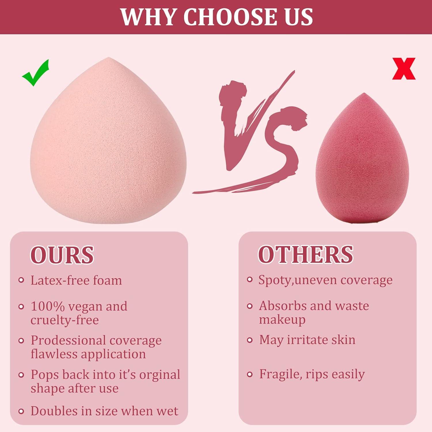 Smilcloud 4 Pcs Makeup Sponges Ultra Soft Expanding Marshmallow Sponge