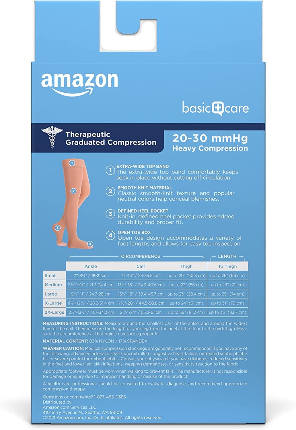 Basic Care Medical Compression Stockings, 20-30 mmHg