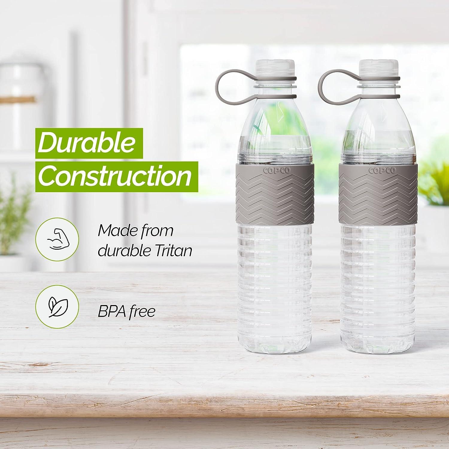 Copco Hydra Chevron Reusable Water Bottles, Clear Water Bottles for School  Gym Travel & More, BPA Free Tritan Plastic Water Bottles