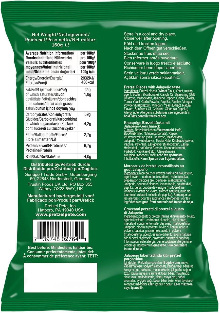 Pretzel Pete Jalapeno Seasoned Pretzel Pieces 8 x 160g