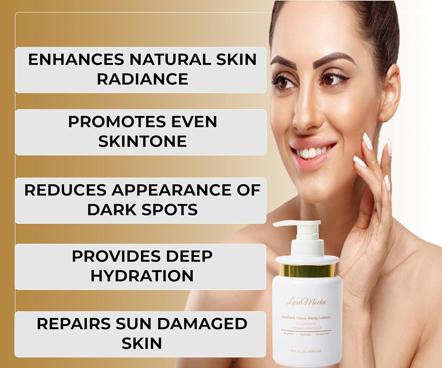 Skin Brightening Lotion Glutathione & Collagen Cream for Dark Spots Fine  Lines & Even Skin Tone (16.9 Fl Oz | Buy Now with Express International  Delivery