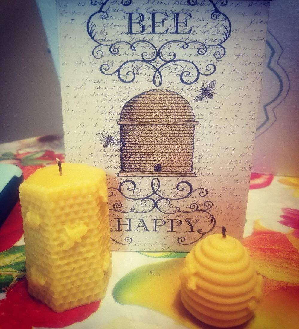 Fewo 2 Pack 3D Bee Honeycomb Candle Molds Beehive Silicone Mold for  Homemade Beeswax Candle S Review 