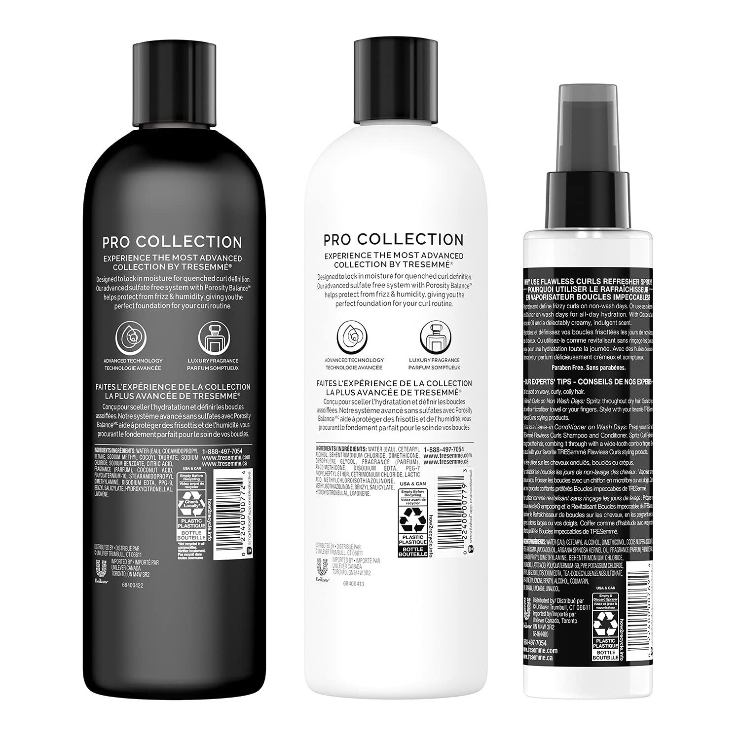 TRESemmé Pro Care Curls Moisturizing Shampoo and Conditioner Set 220 oz Bottles Bundled with
