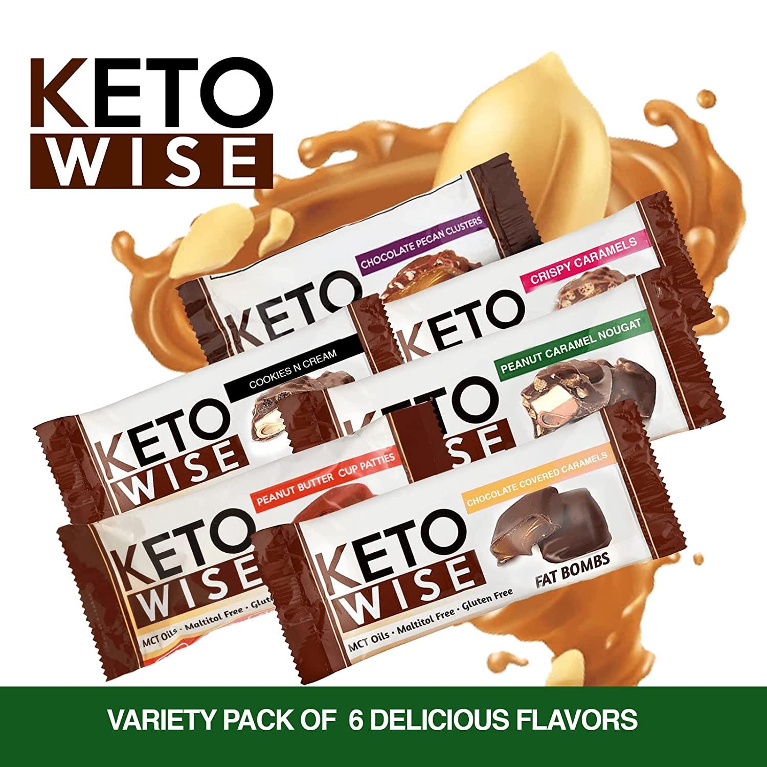 Keto Wise Fat Bombs Chocolate with MCT Oil Low Fat, Low Carb Snack