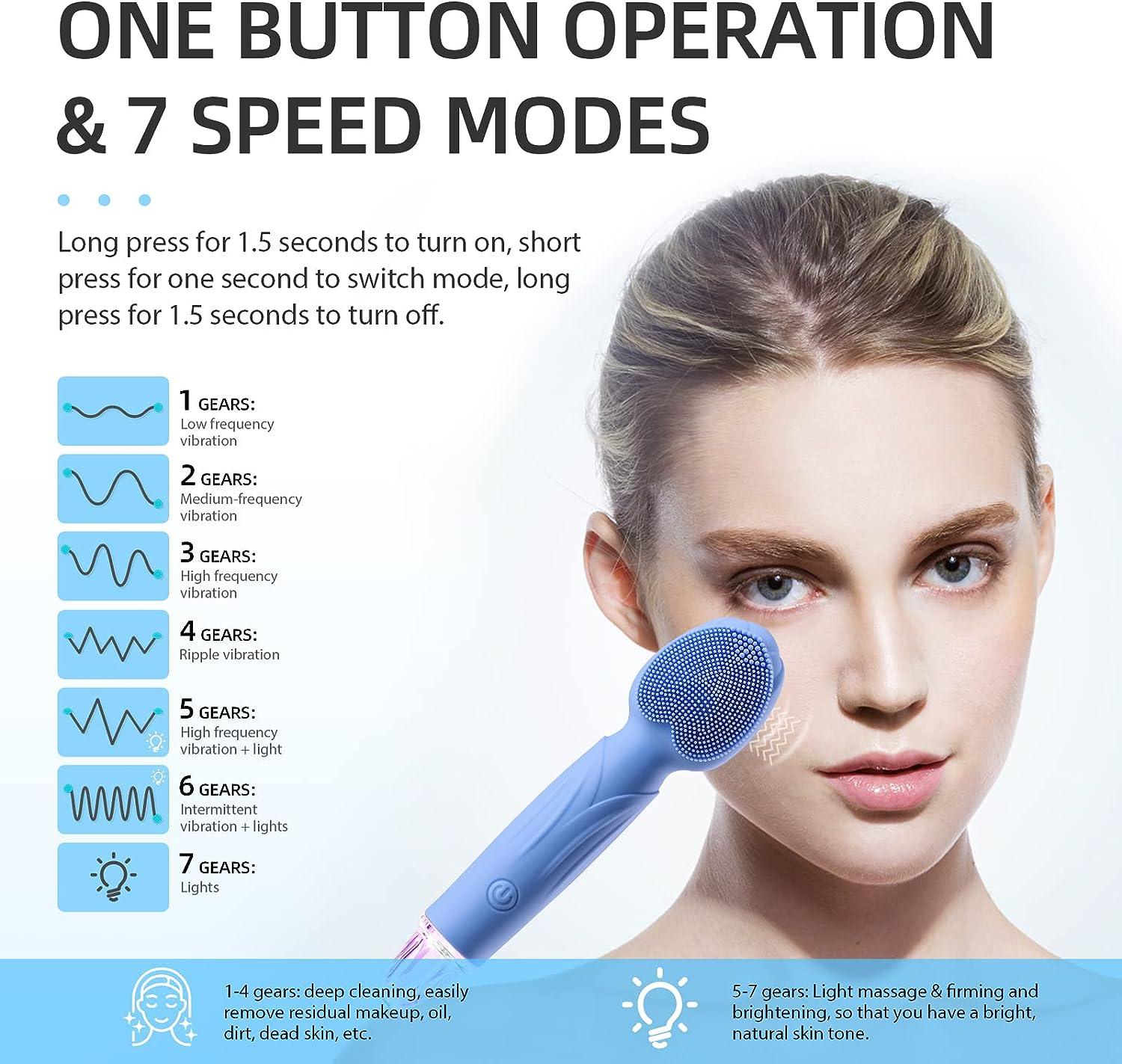 Sonic Facial Cleansing Brush - Rechargeable Electric Face Scrubber for Exfoliating and Cleansing - Waterproof Massager for Men & Women (Blue) | Buy Now with Express International Delivery | GoSupps.com Sonic Facial Cleansing Brush - Rechargeable Electric Face Scrubber for Exfoliating and Cleansing - Waterproof Massager for Men & Women (Blue) | Buy Now with Express International Delivery | GoSupps.com