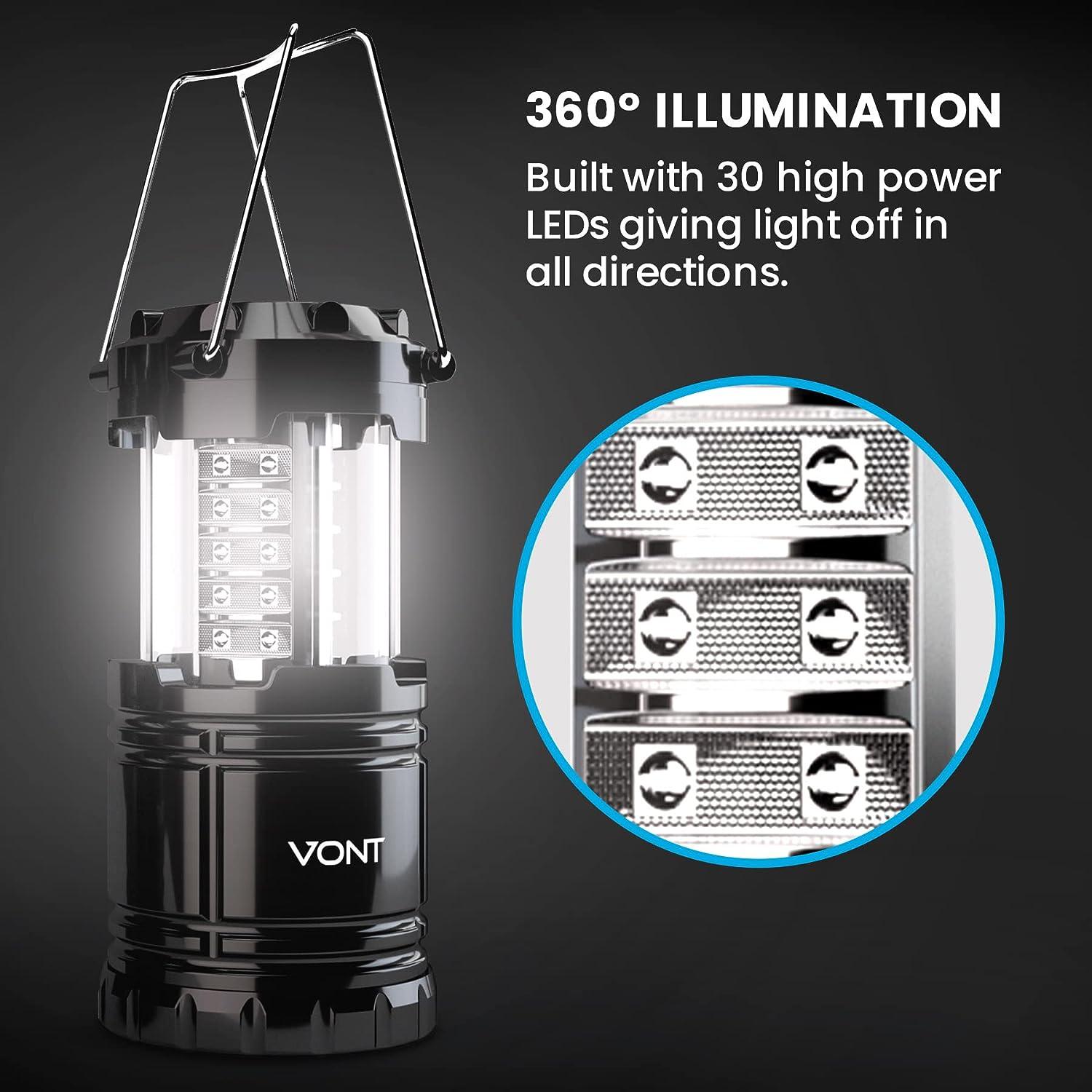 Vont 4 Pack LED Camping Lantern, LED Lanterns, Suitable Survival