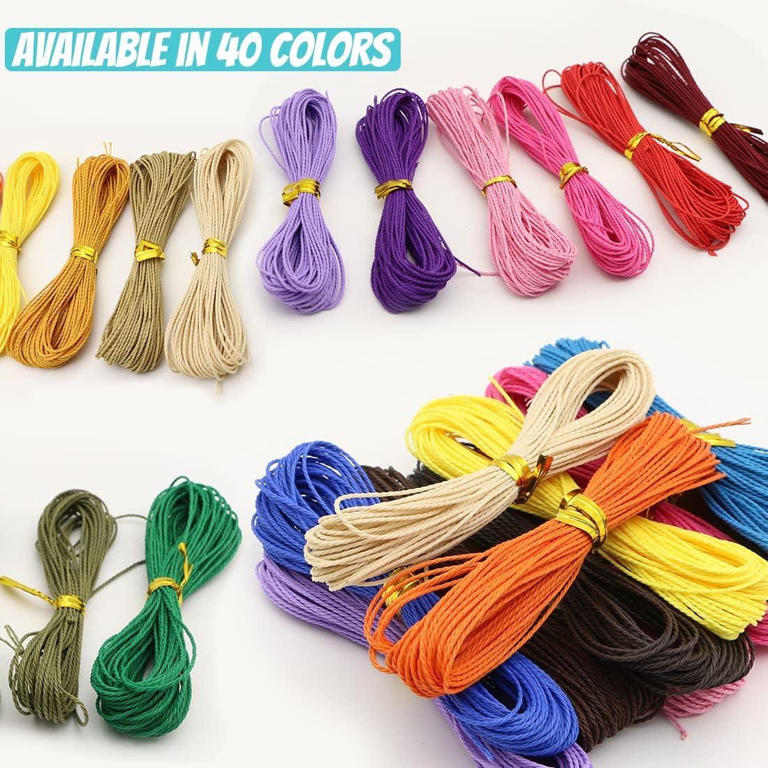 WillingTee 40 Colors 1mm Waxed Polyester Cord 437 Yard 1mm Waxed Bracelet Cord  Wax String Cord Waxed Thread for DIY Bracelets Necklace Jewelry Making  Friendship Bracelet