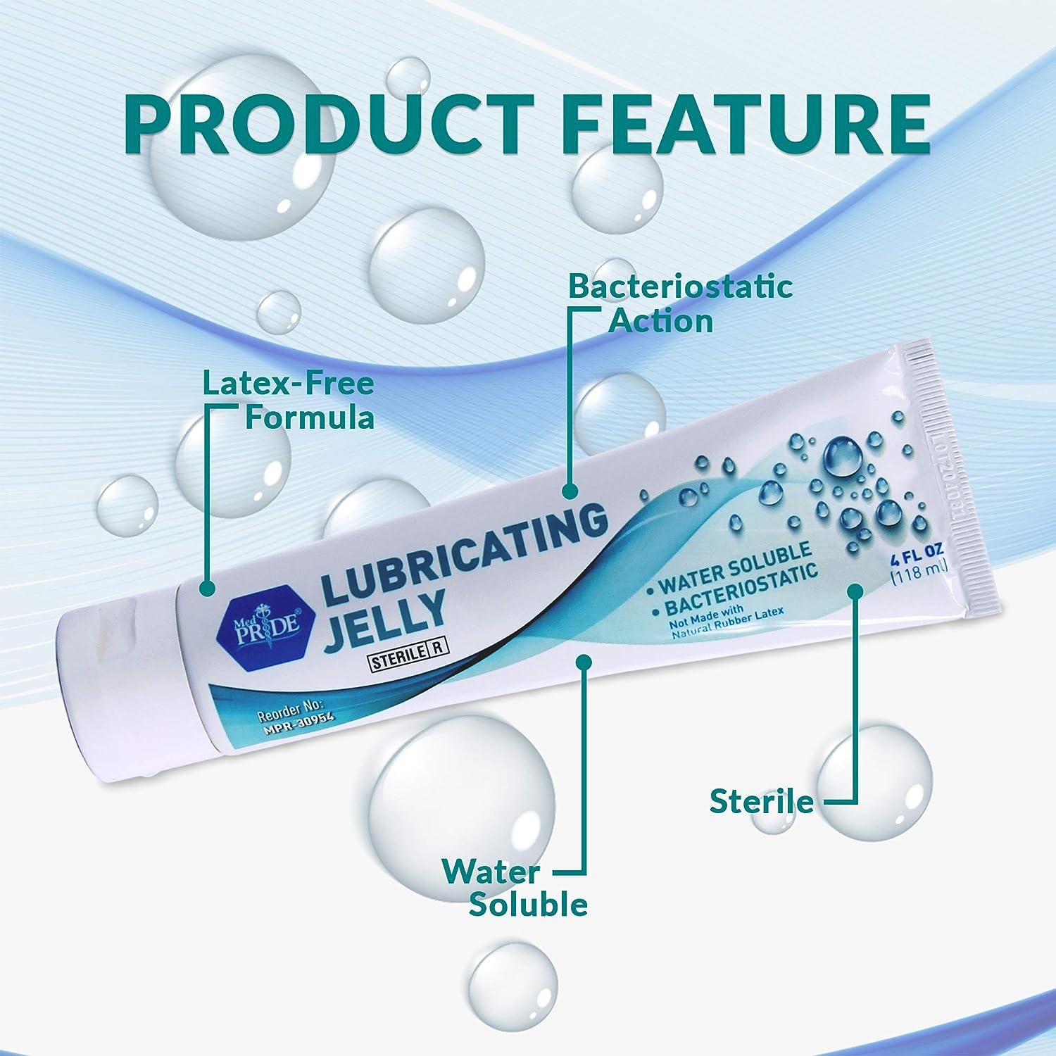 Med Pride Lubricating Jelly Tubes 4fl Oz Box of 12 Water Soluble