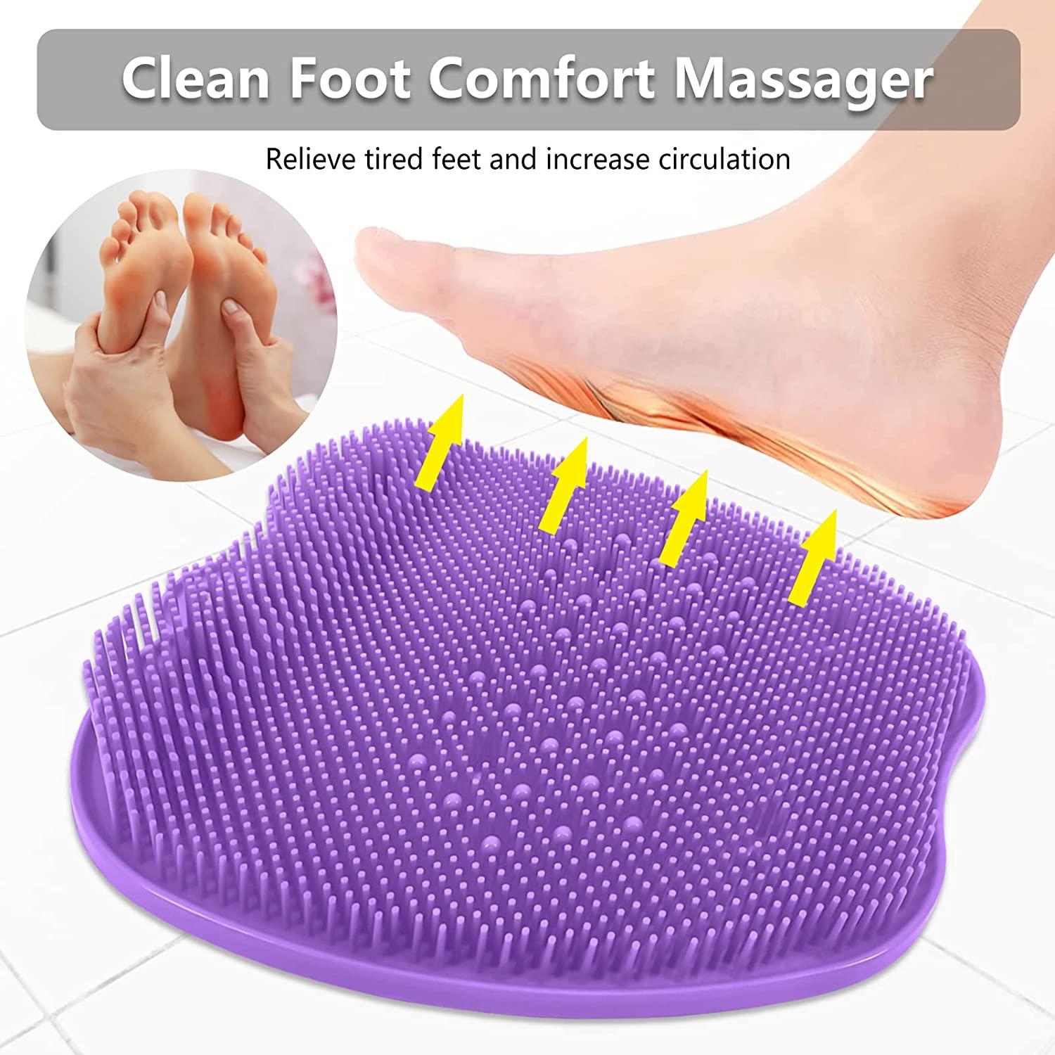 Roca Silicone Foot Scrubber Shower Mat - Purple