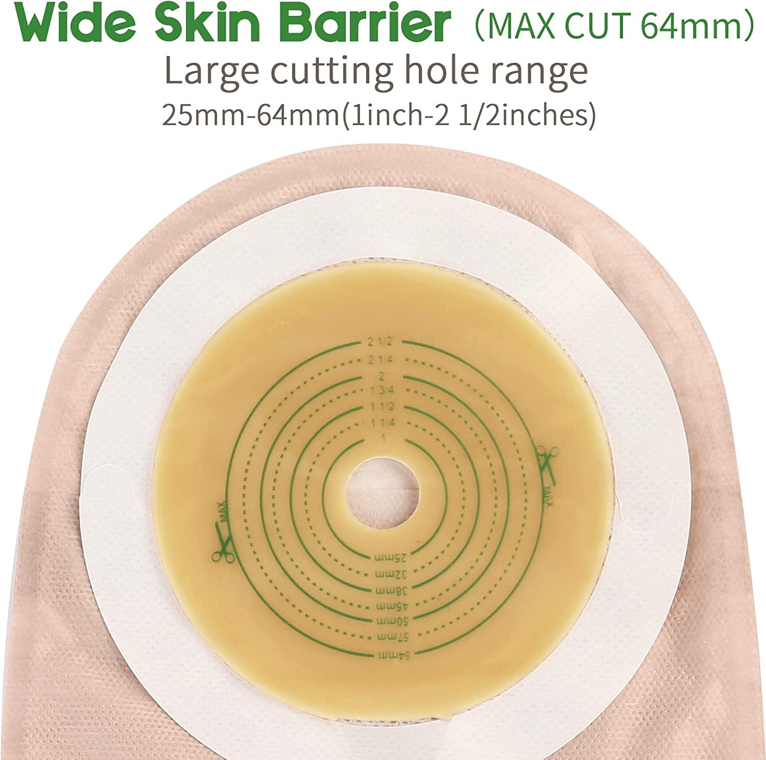 LotFancy 20 Pcs Colostomy Bags, Ostomy Supplies, OnePiece Drainable