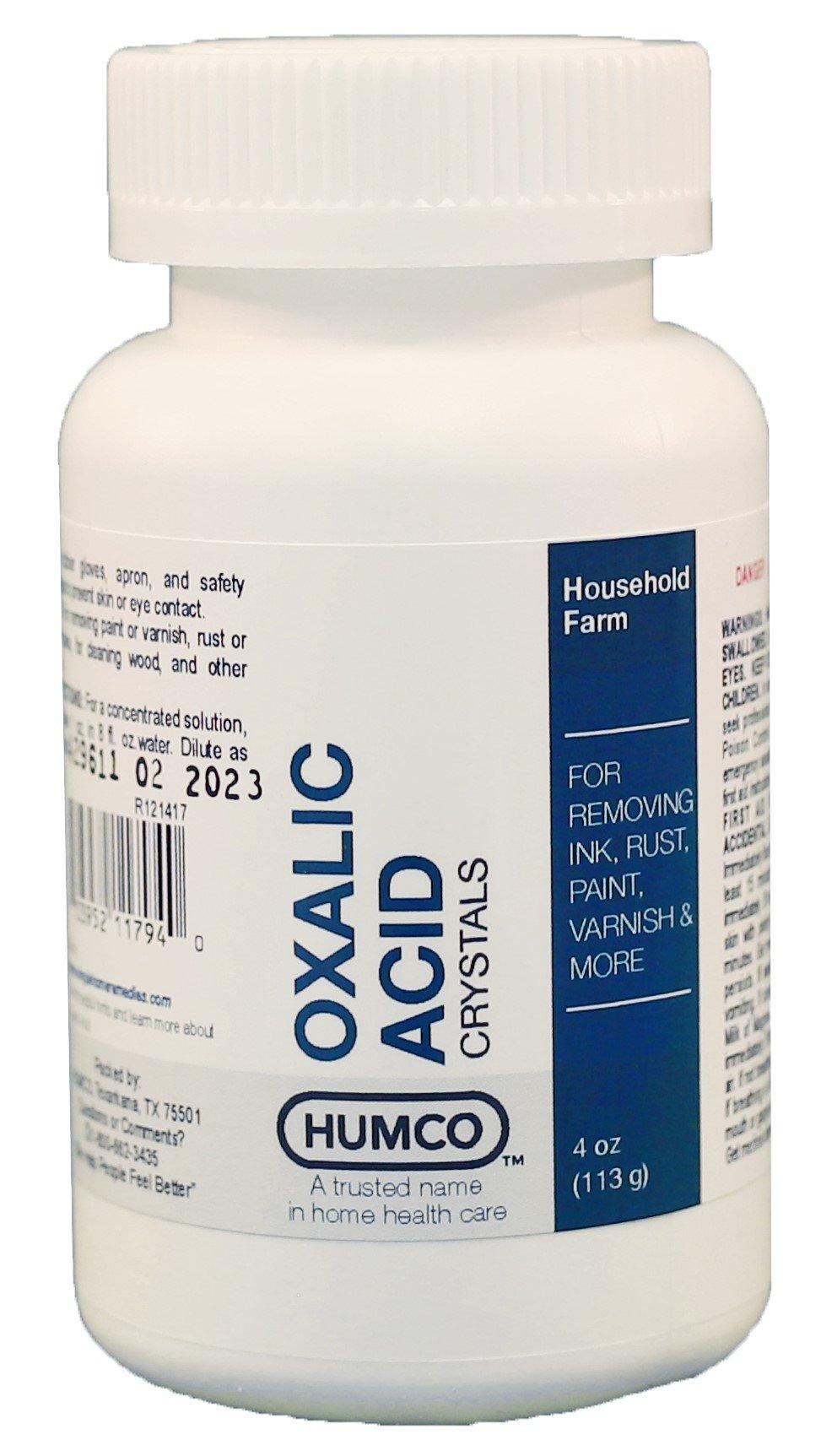 HUMCO 211794001 Oxalic Acid Crystals Technical 4 oz High Quality and