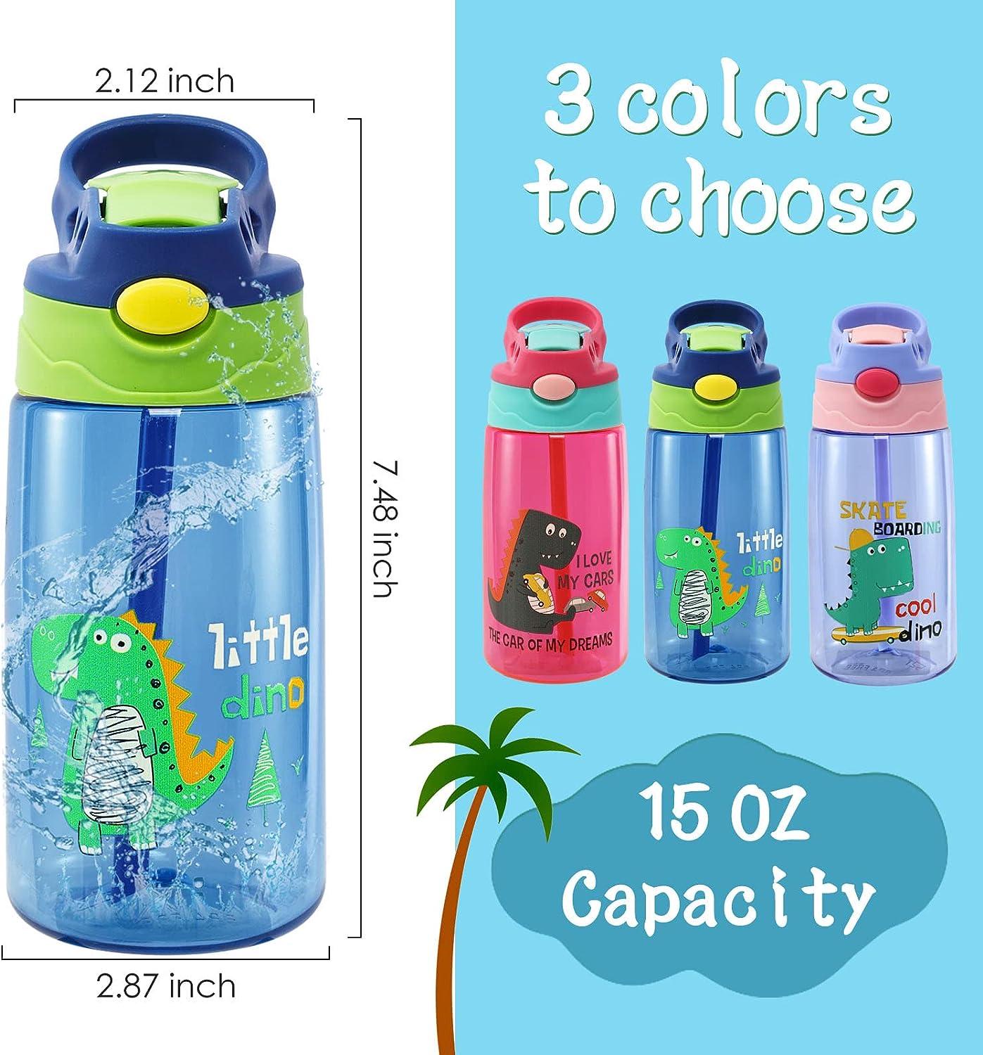 16 Oz Cute Water Bottle For School Kids Girls And Boys,bpa Free Tritan &  Leak Proof One Click