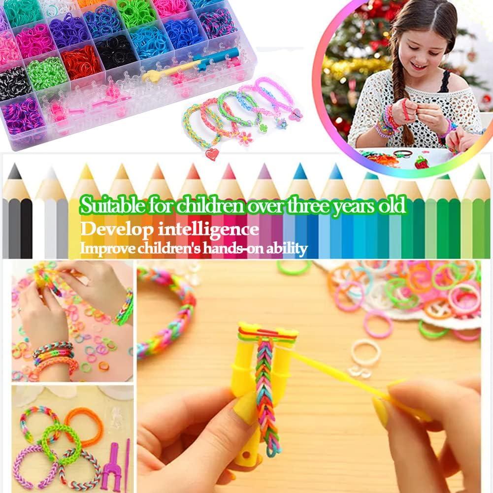 Kayzyue Girls' Bracelet Making Kit Rubber Band Bracelet Kit DIY Crafts Loom  Bracelet Making Kit, 4800 Pieces, with Storage Containers, Amulets,  Y-Looms, Crochets and S-Clips (4800 Pieces) 4800 Pcs