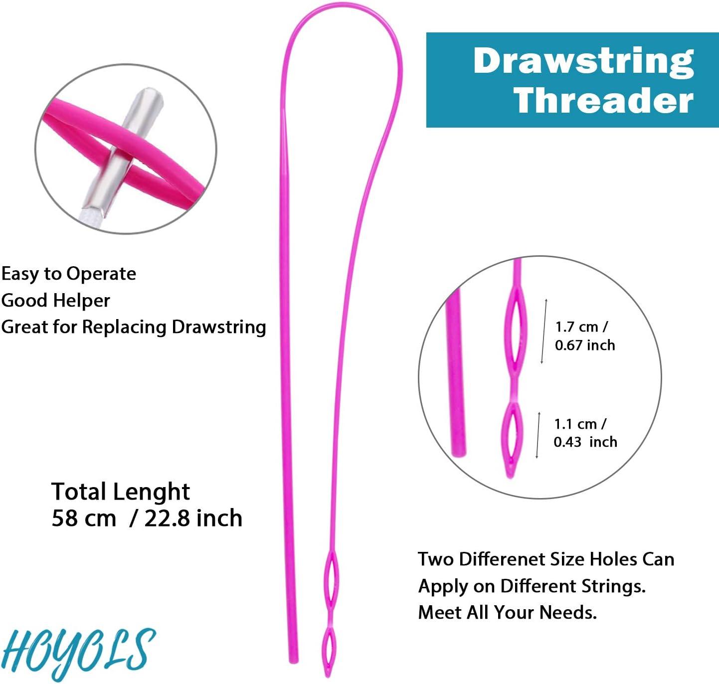 Drawstring Threader, Plastic Flexible Nylon Needle Drawstring Threader,  Easy & Quick Sewing Needle Replacement Craft Tools for Wool Yarn Ribbon  Elastic Tape HOYOLS 2 Pcs DR-2pcs