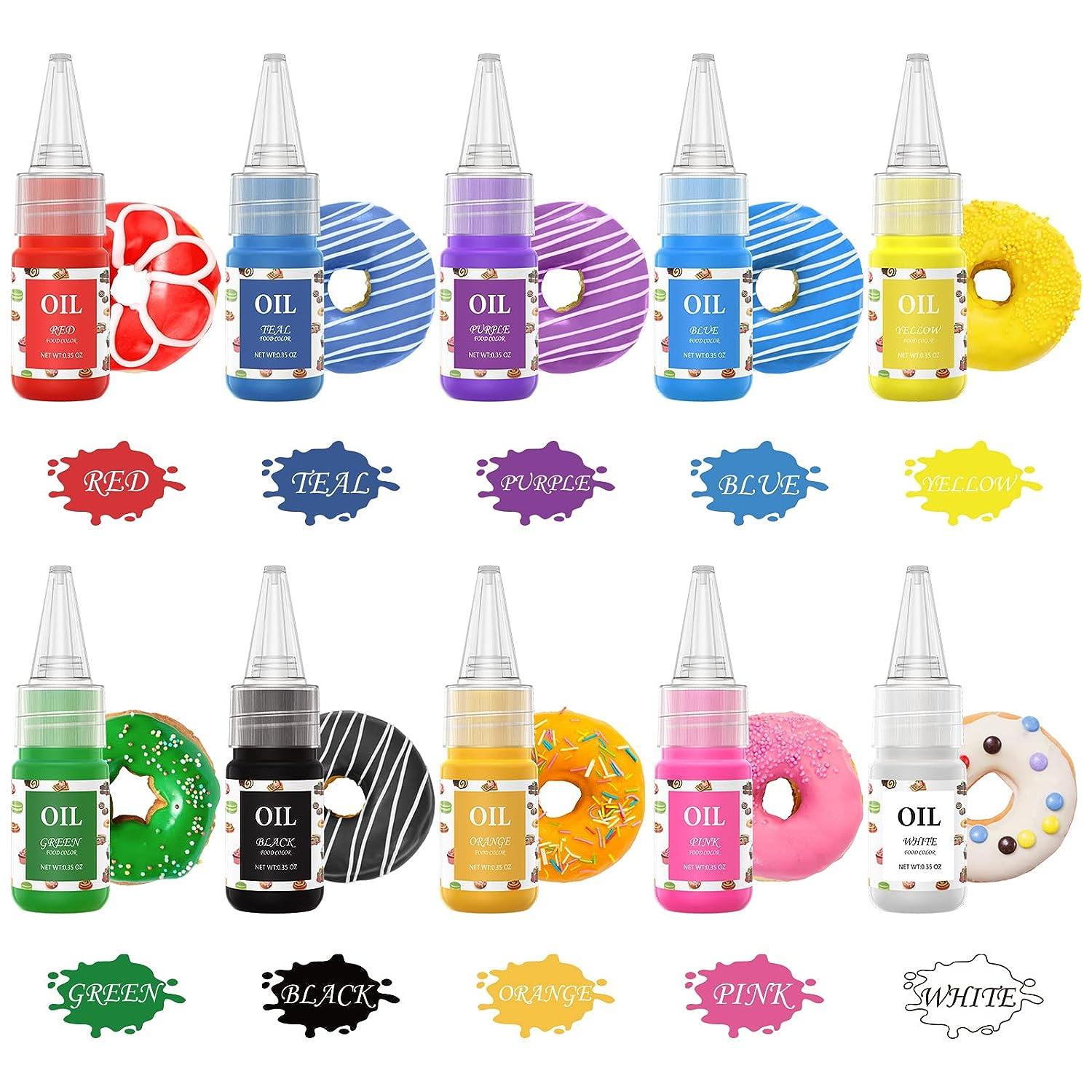 Oil Based Food Coloring Chocolate, 10 Colors Candy Coloring for Chocolate Candy Melts, EKongton