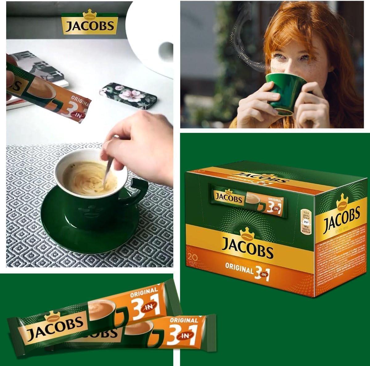Jacobs 3 in 1 Instant Coffee Sticks 60 Count