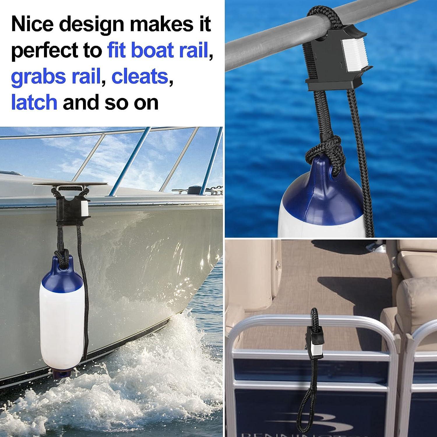 Huntury Boat Fender Hanger, Boat Rail and Cleat Fender Clips, Quick Connect  and Release Fender Lines, Boat Bumper Adjuster