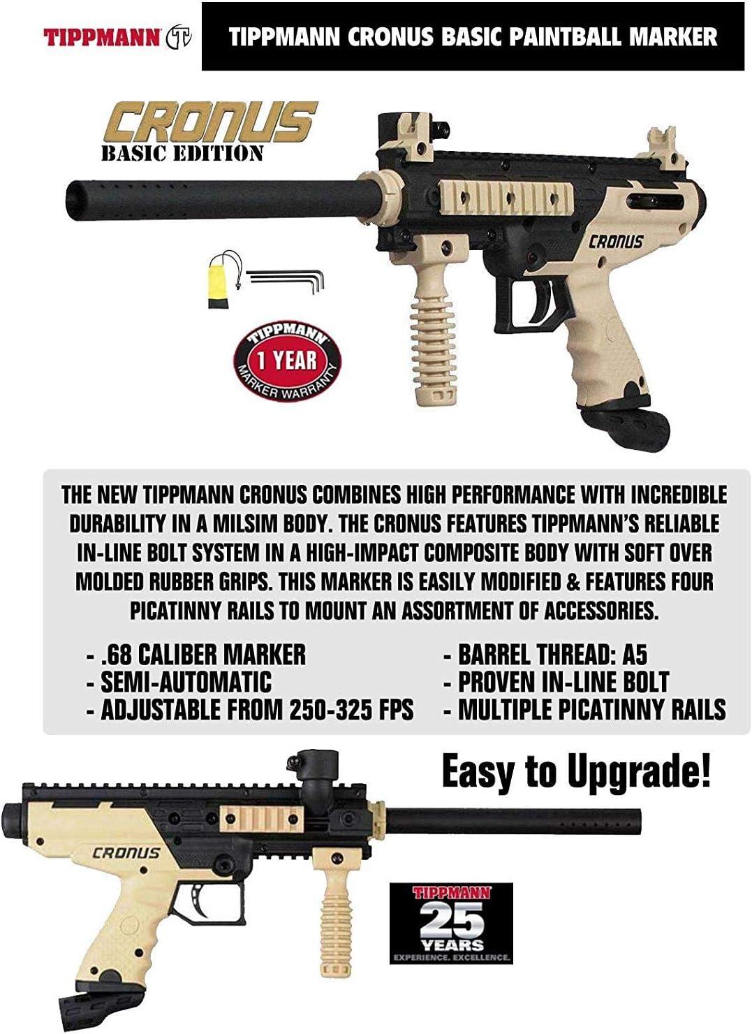 Tippmann Cronus CQB Paintball Gun with Electronic Red Dot Sight and Hopper