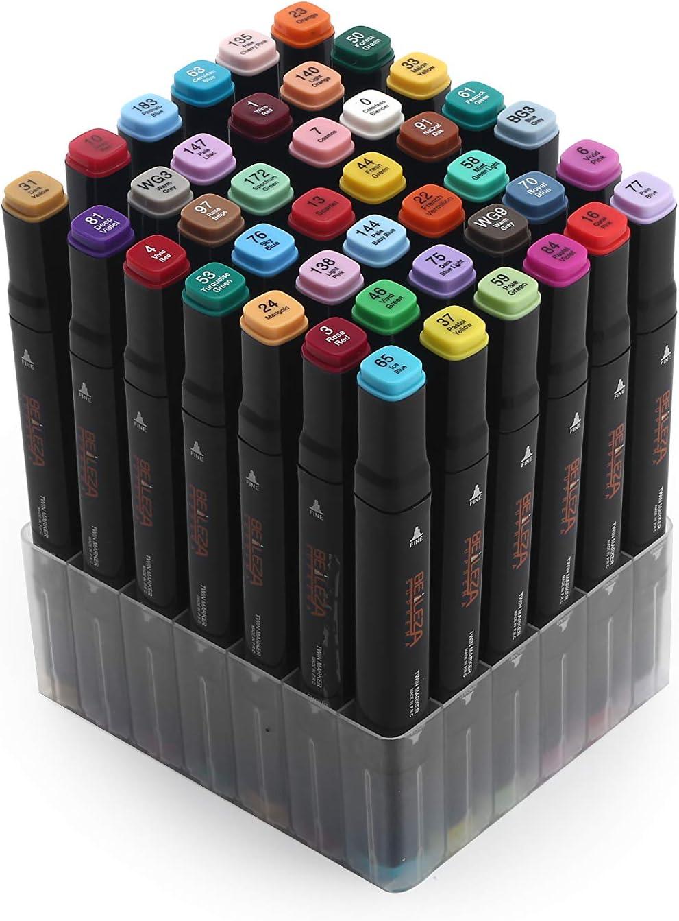 100 Markers Artist Set Set of 100 Marker Pens, Twin Dual Tips Sketch, Ciao,  Manga, Anime, Drawing, Adult Book Coloring, Bible Journaling 