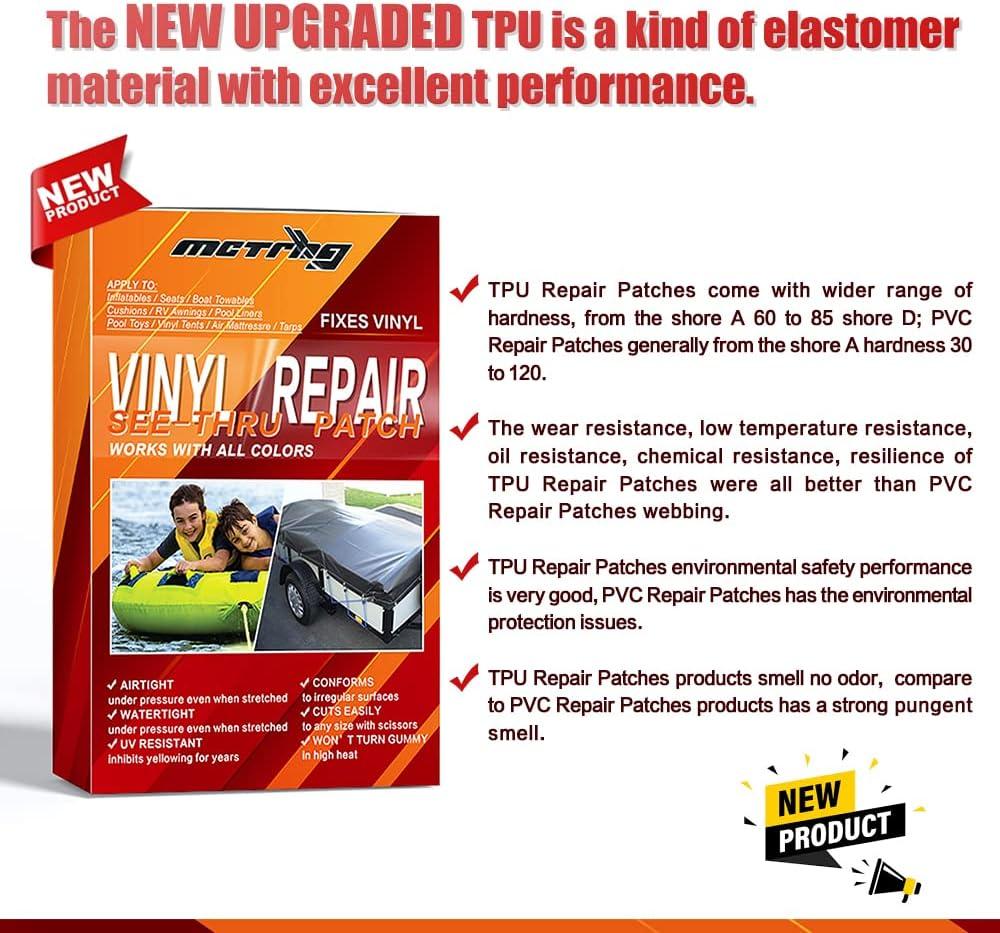 MCTRHG Vinyl Repair Kit, Air Mattress Repair Patch kit, Vinyl Patch kit,  Suitable for Vinyl Tents, air mattresses, awnings, Vinyl and Vinyl Coated  Materials 1 Pack