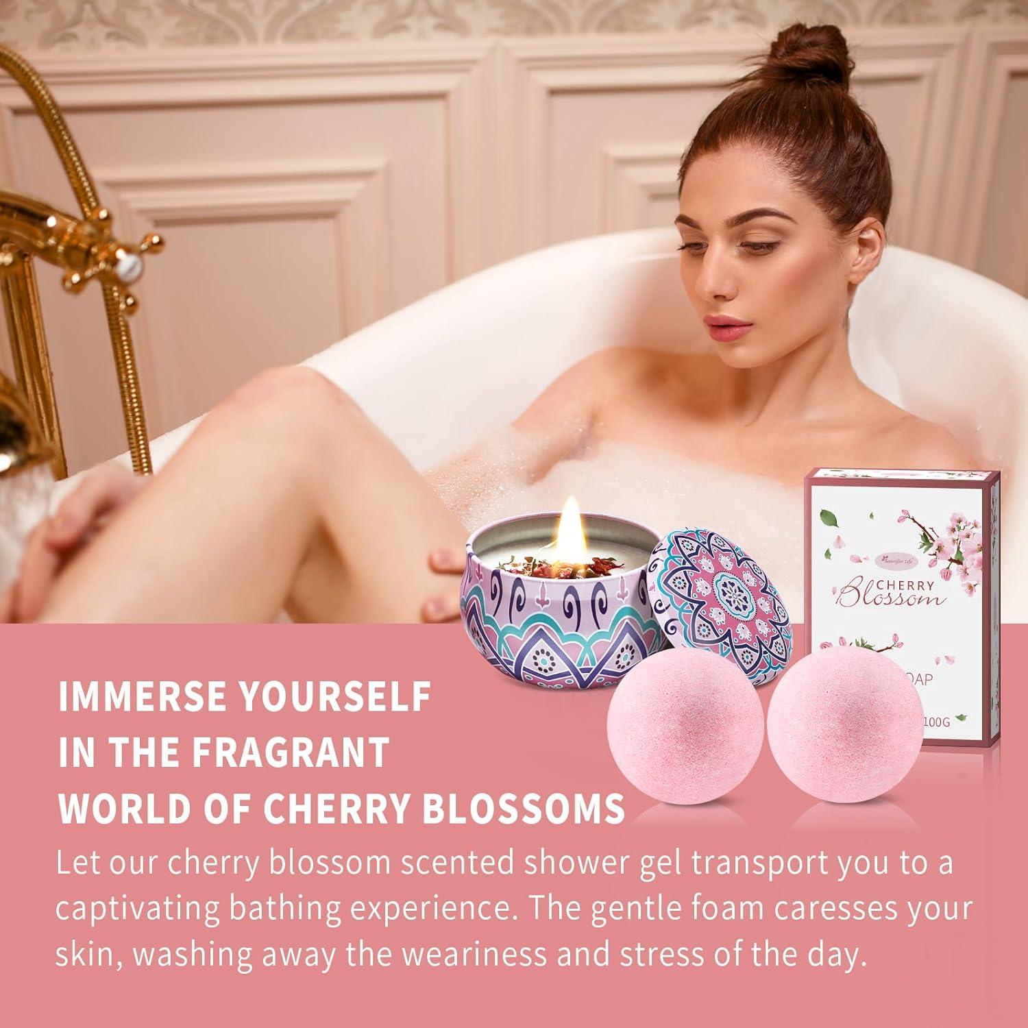 Luxurious Bath and Body Gift Set for Women - Japanese Cherry