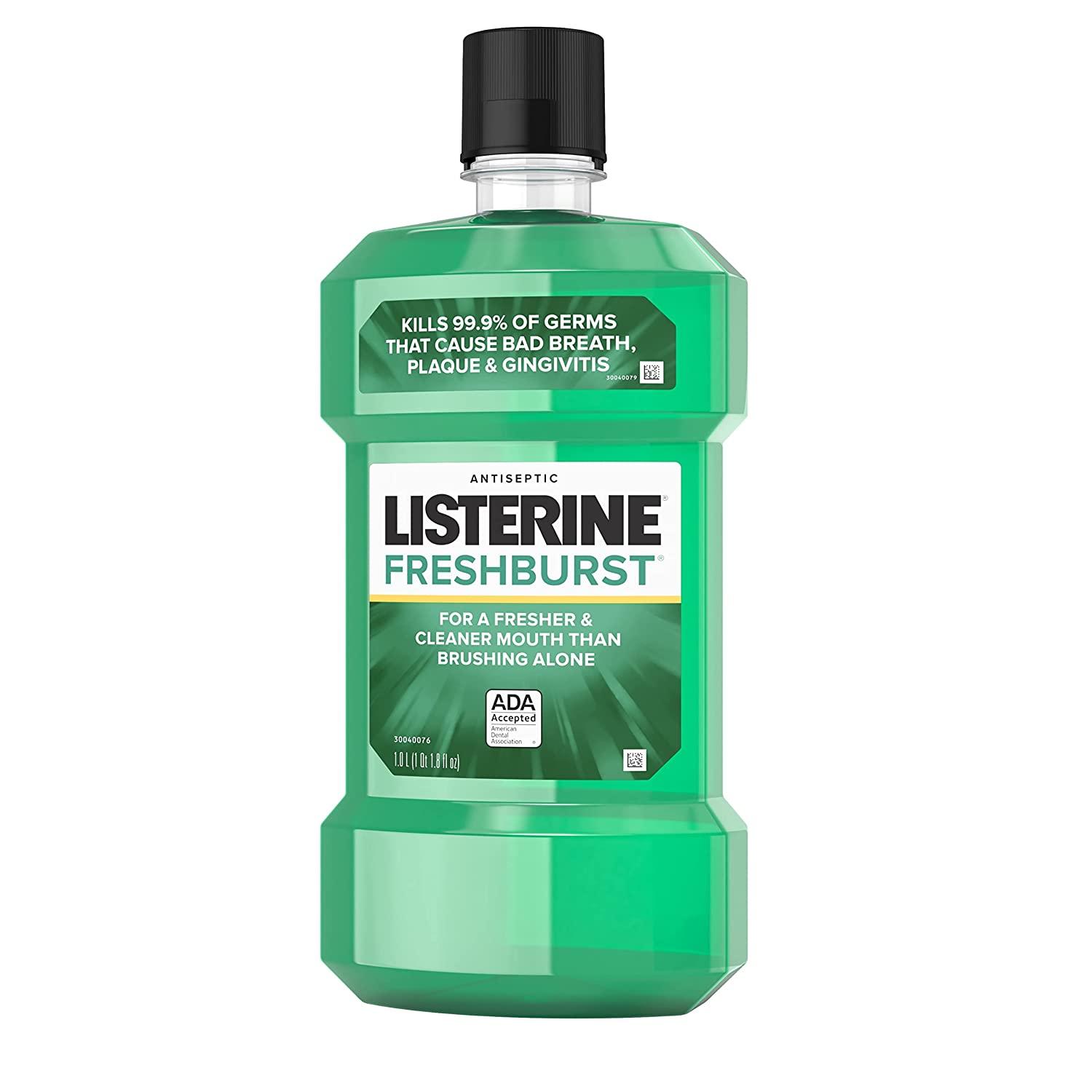 Listerine Freshburst Antiseptic Mouthwash for Bad Breath, Kills 99 of