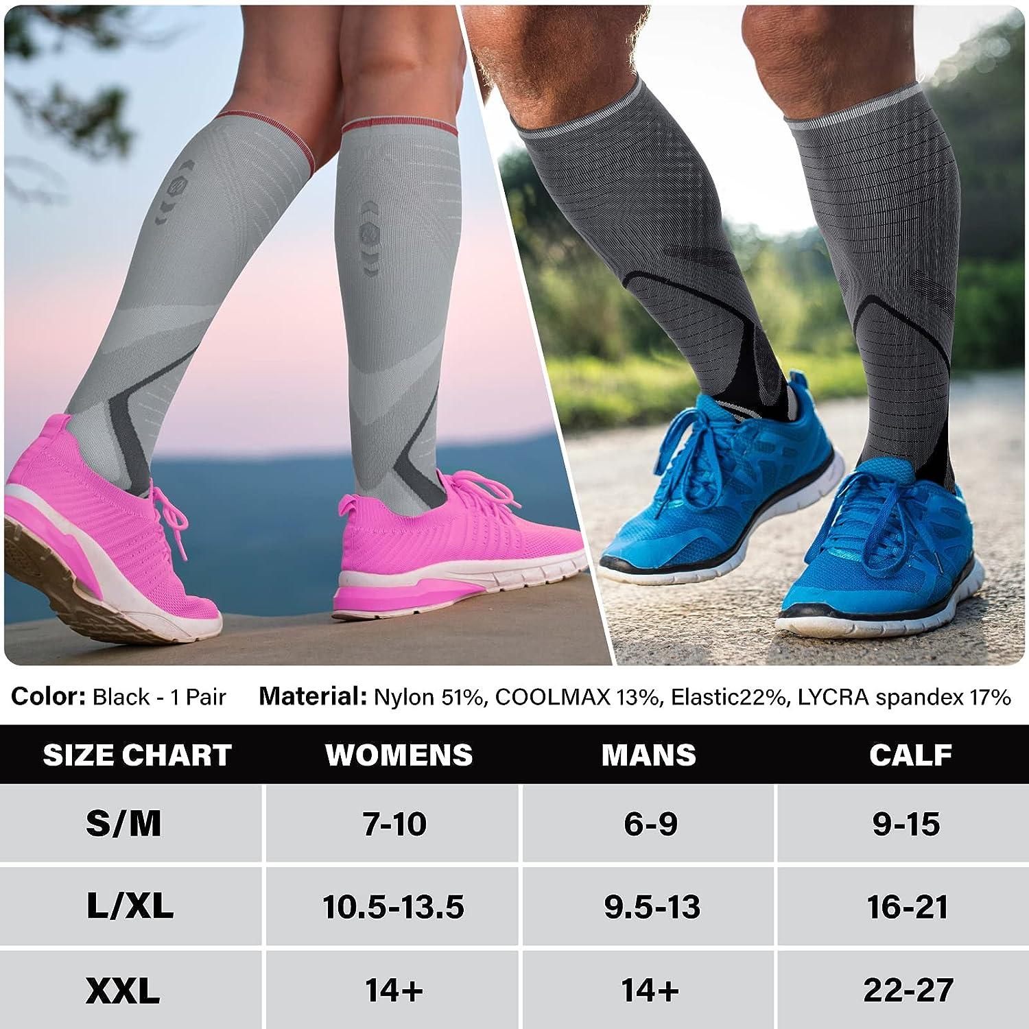 Sports Compression Calf Sleeves (20-30mmHg) for Men & Women -Leg Shin  Splints Socks - For Running, Shin Splint, Medical, Travel