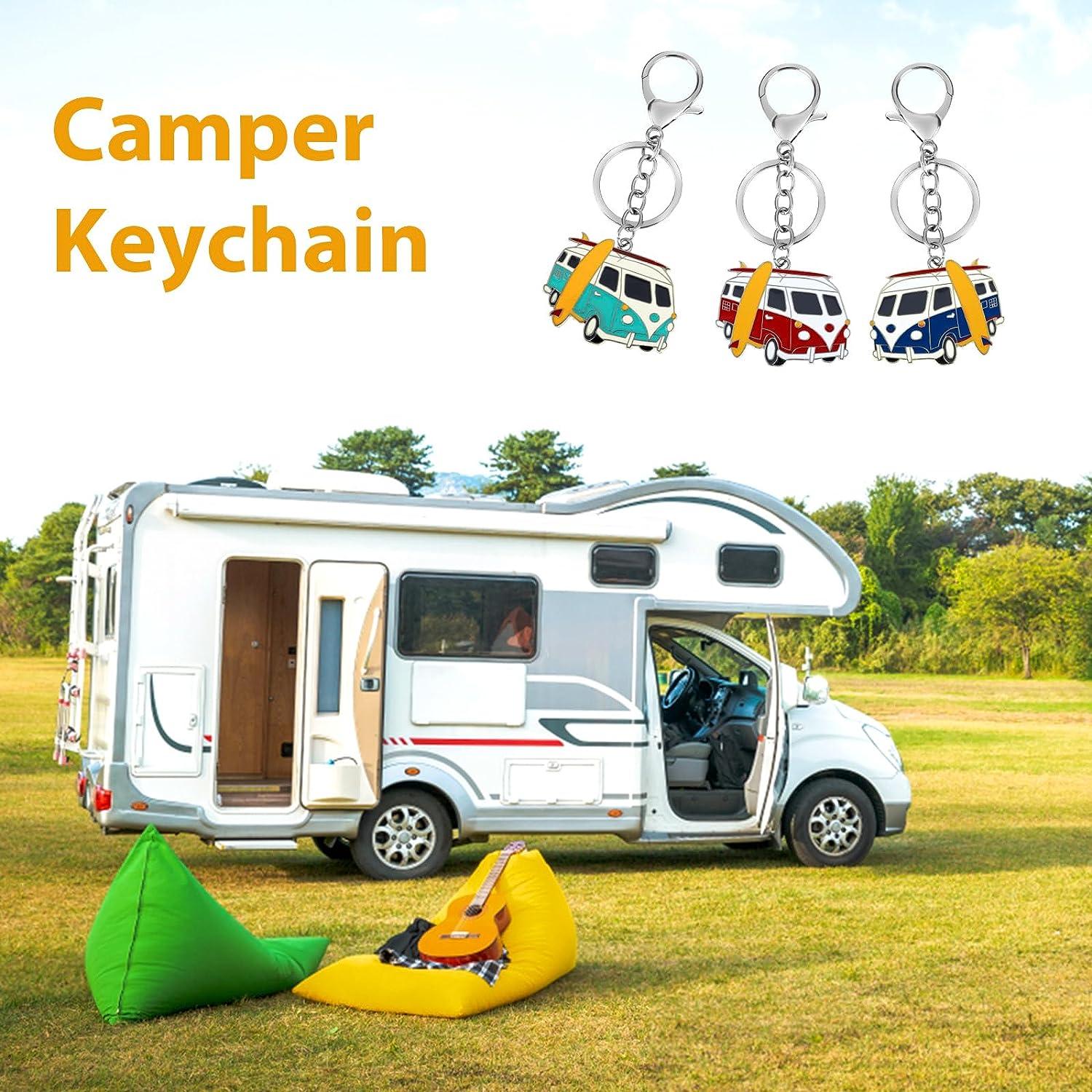 3 Pieces Camper Keychain Bus Keychain RV Camper Keyring Camper Accessories  for Travel Trailers Retro Camping Car Keychain Cute Keychains for Camper  Decor RV Travel Camping Trip Souvenirs