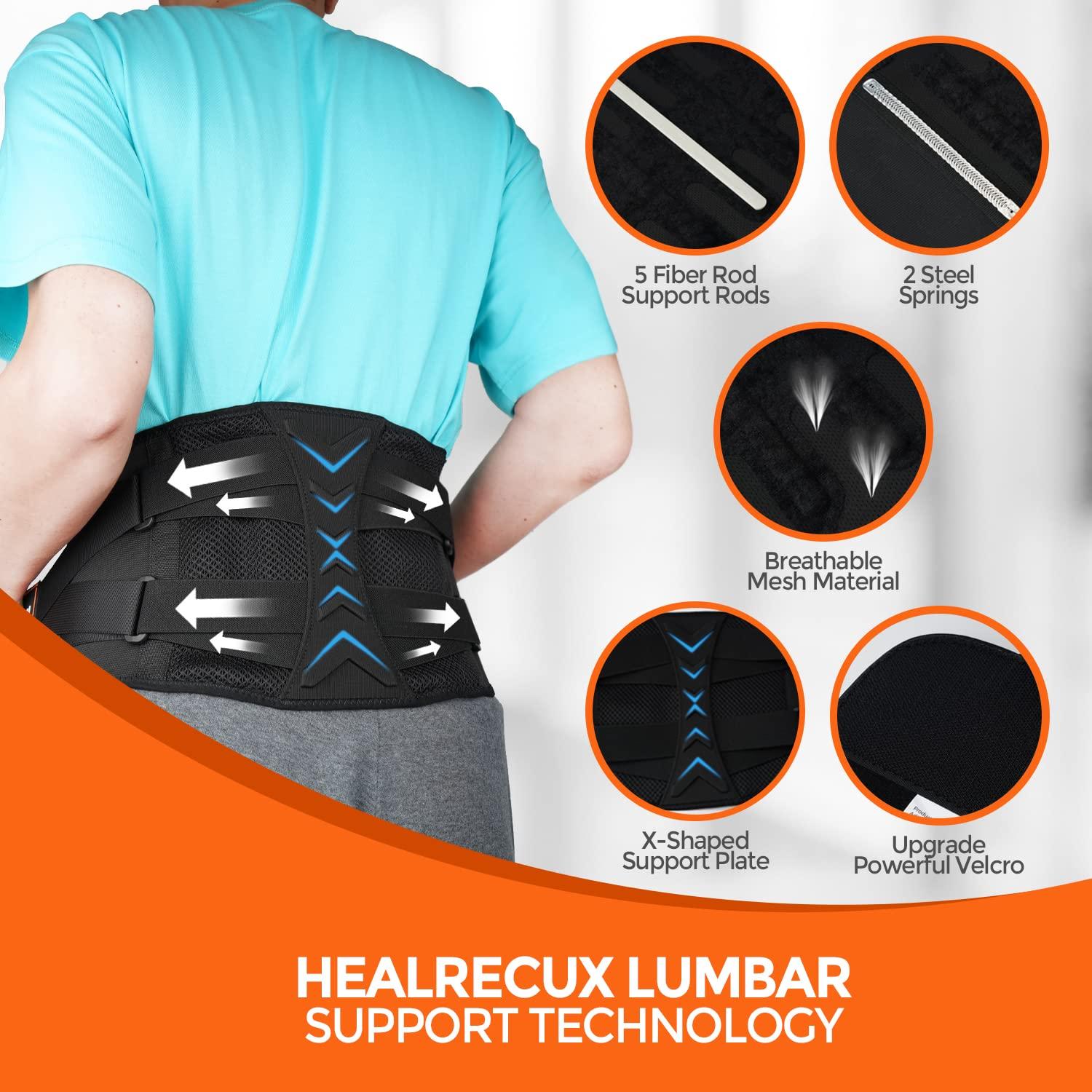 Back Brace for Men Women Lower Back Pain Relief with 7 Stays